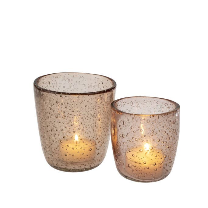 Bubble Glass Votive L, Pink