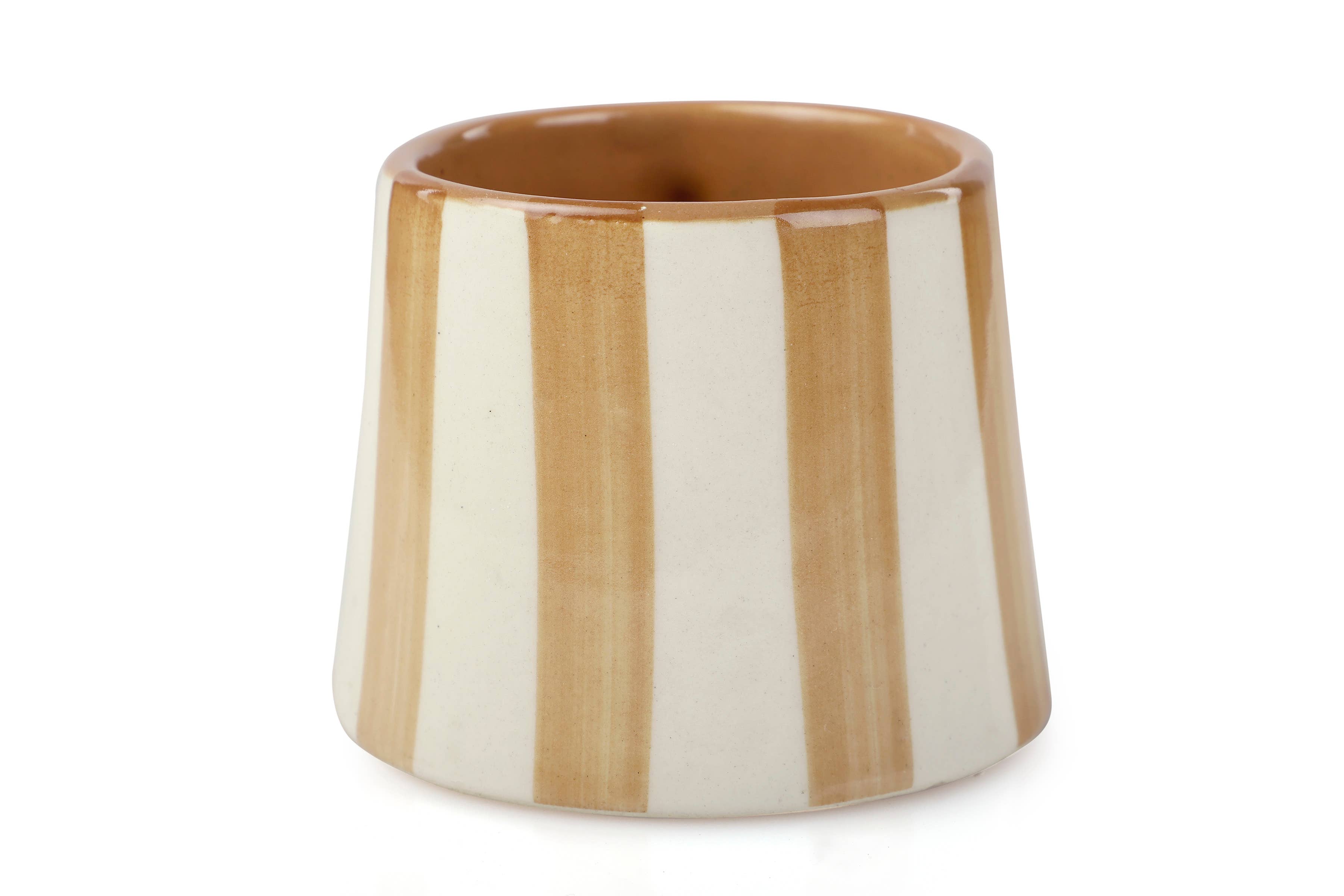 Ceramic Brown Stripe Coffee cup- 220ml