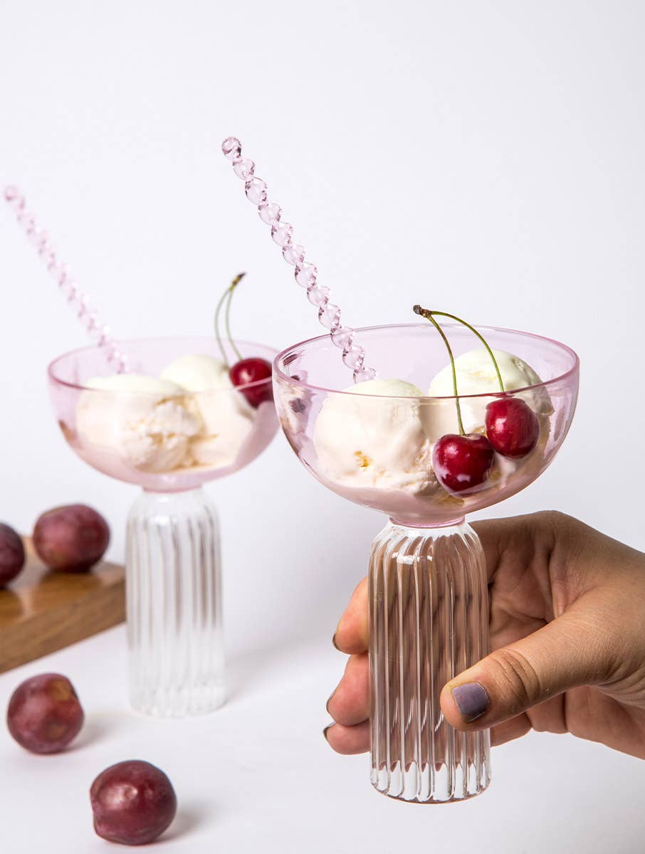 Rose Cocktail Dessert Glass, Set of 2