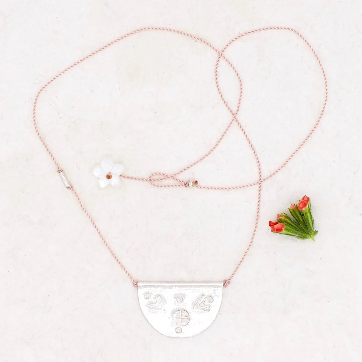 Sterling Silver Large Halfmoon Talisman Necklace