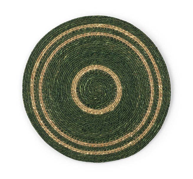 BRITISH COLOUR STANDARD Seagrass Placemat 12.25"  in Olive Green / Natural Set of 4