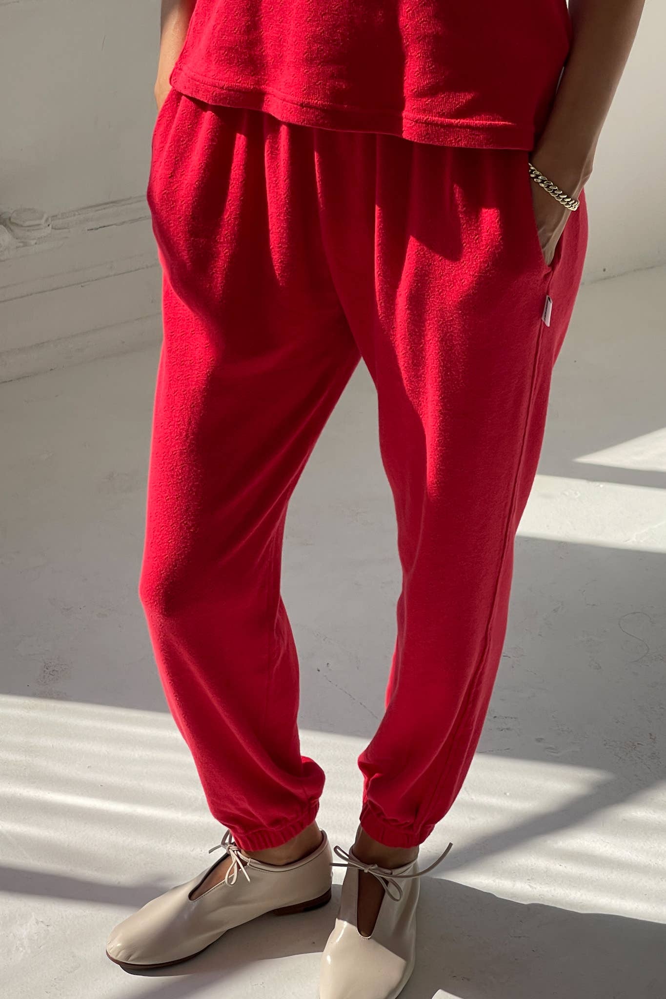 Pointelle Serene Jogger ( 2S-2M-2L): RED APPLE