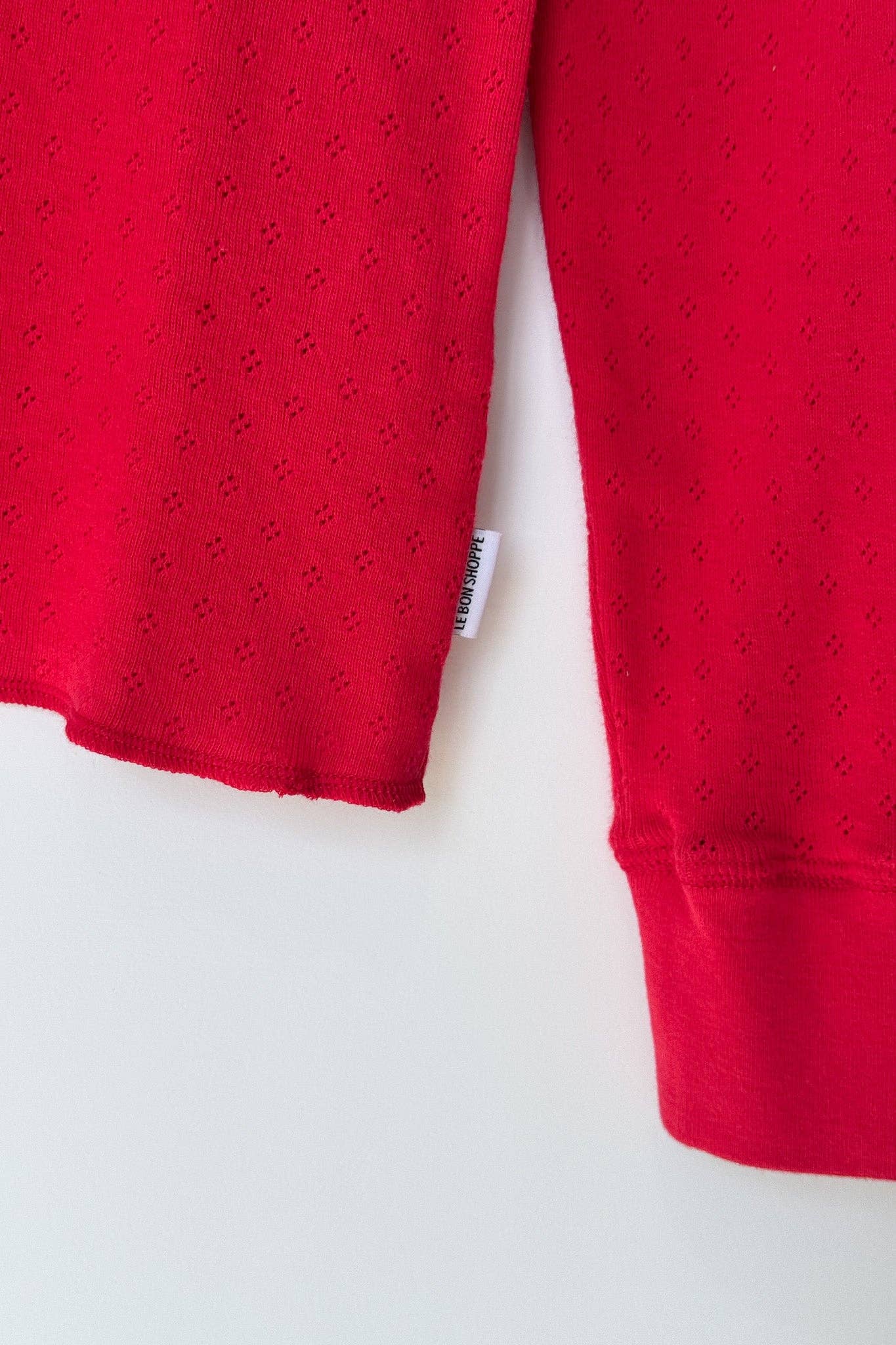 Pointelle Fundamental Tee (2S-2M-1L): RED APPLE