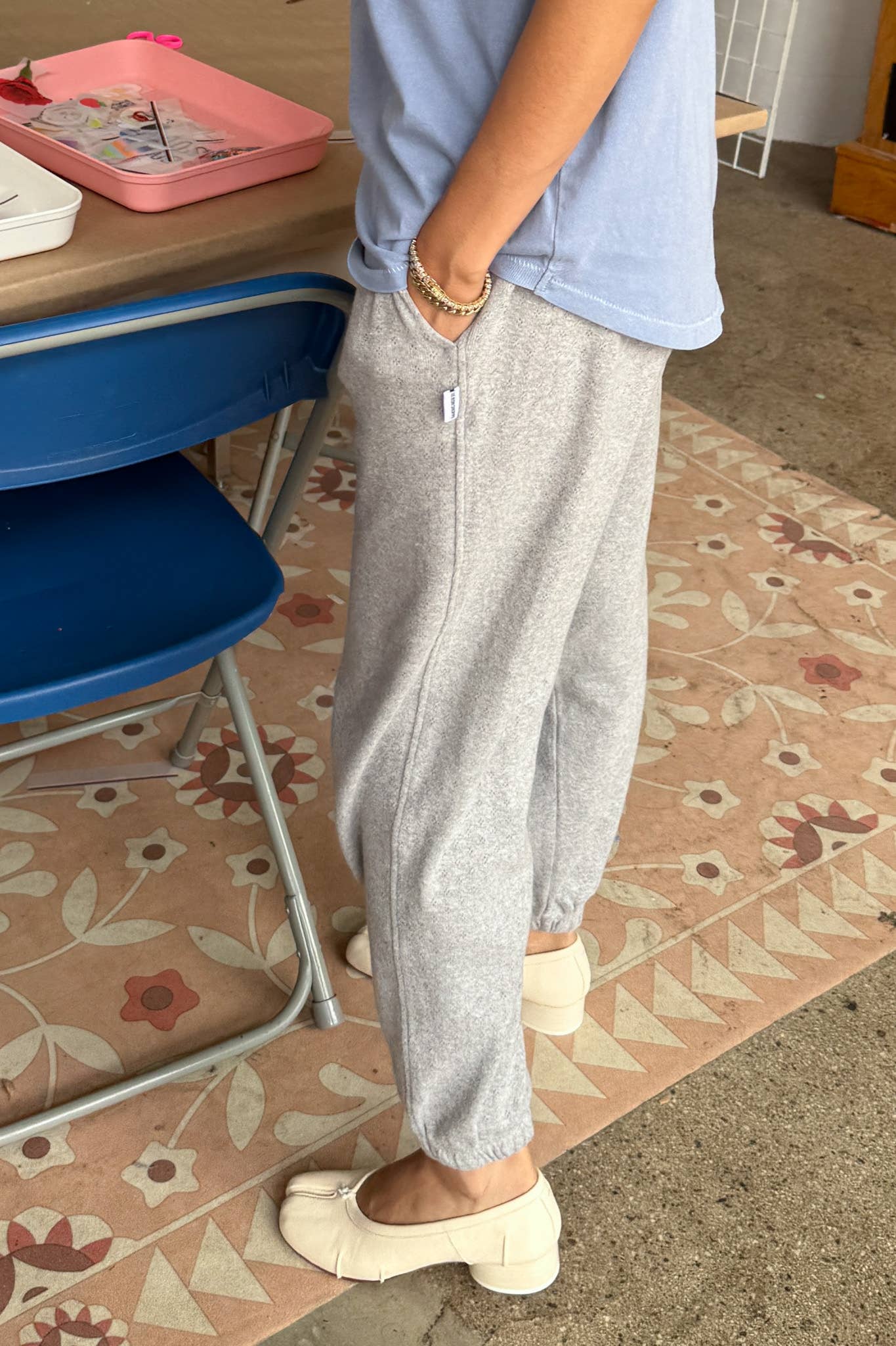 Pointelle Serene Jogger ( 2S-2M-2L): BABY PINK