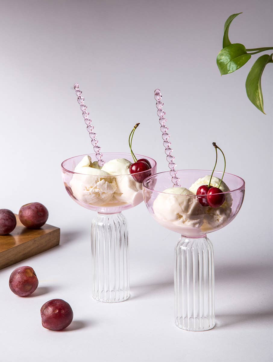 Rose Cocktail Dessert Glass, Set of 2