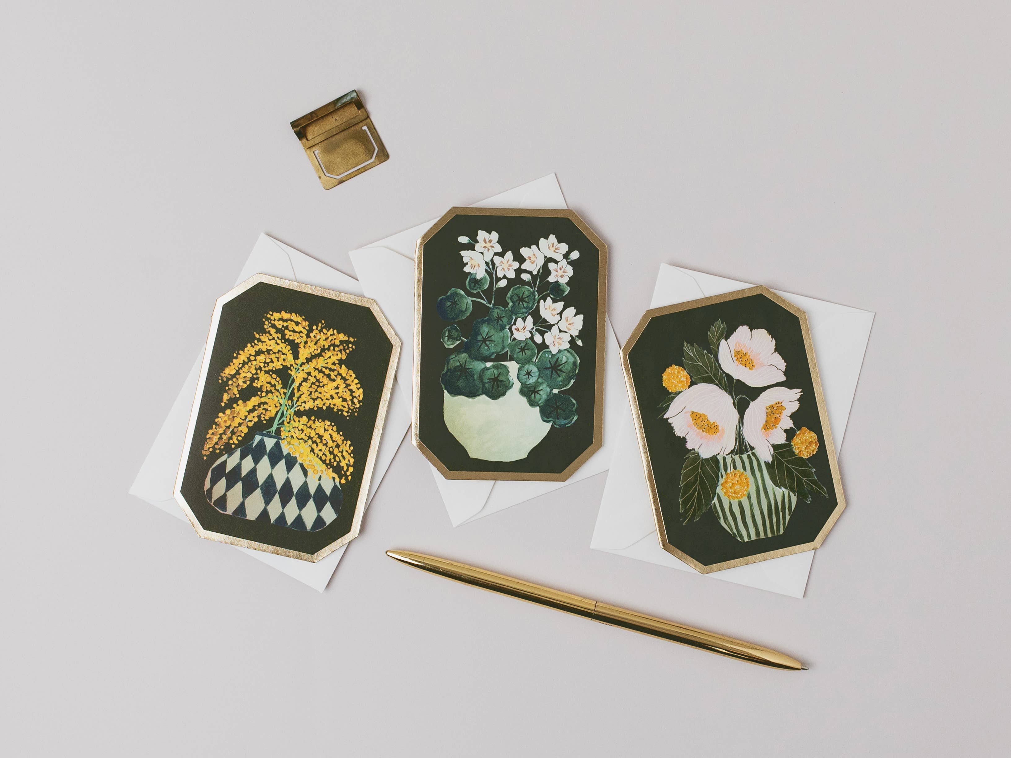 NASTURTIUM BOTANICAL DIE CUT MINI FLORAL CARD 