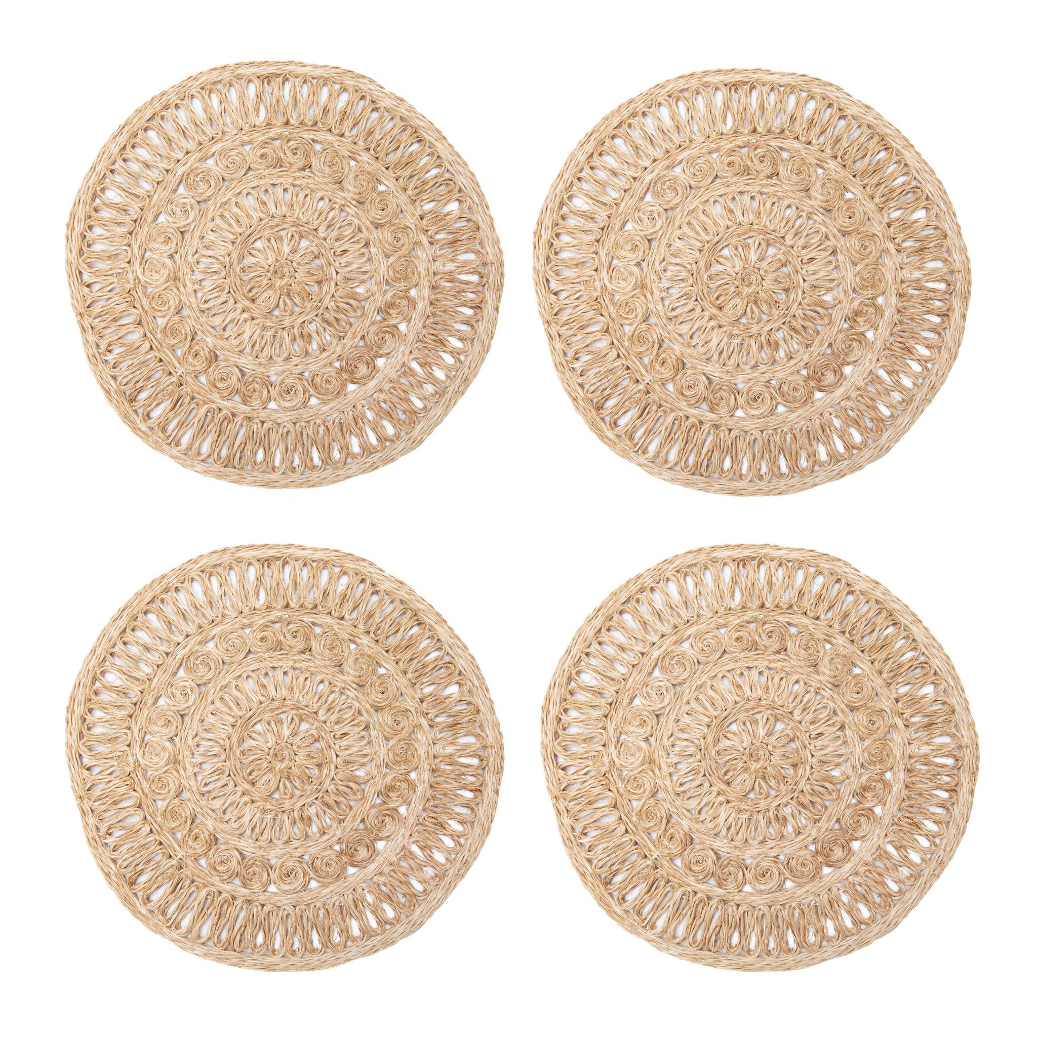 Circolo Abaca Natural 15" Round - Set of 4