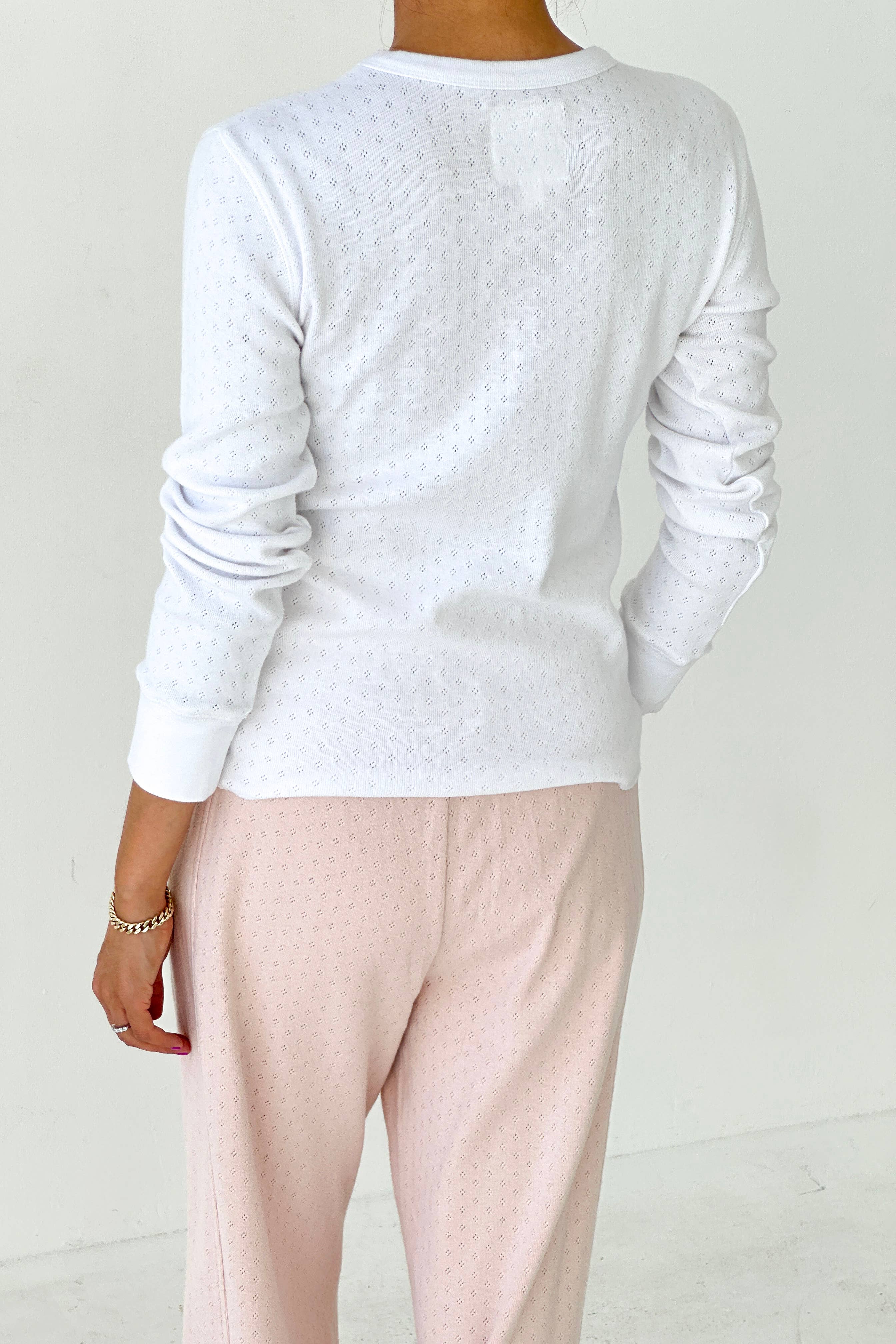 Pointelle Fundamental Tee (2S-2M-1L): Baby Pink