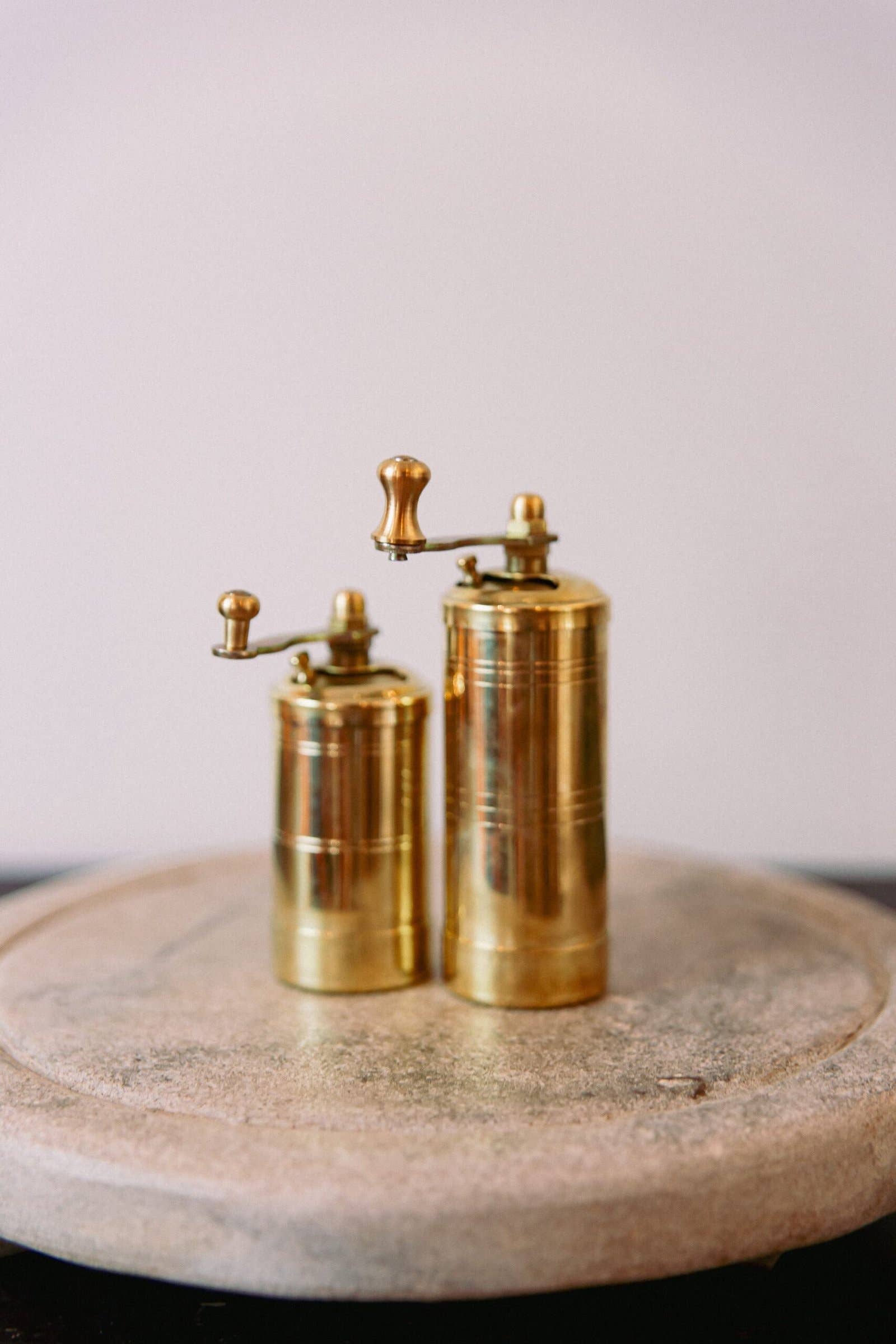 Solid Brass Pepper Grinder Set of 2