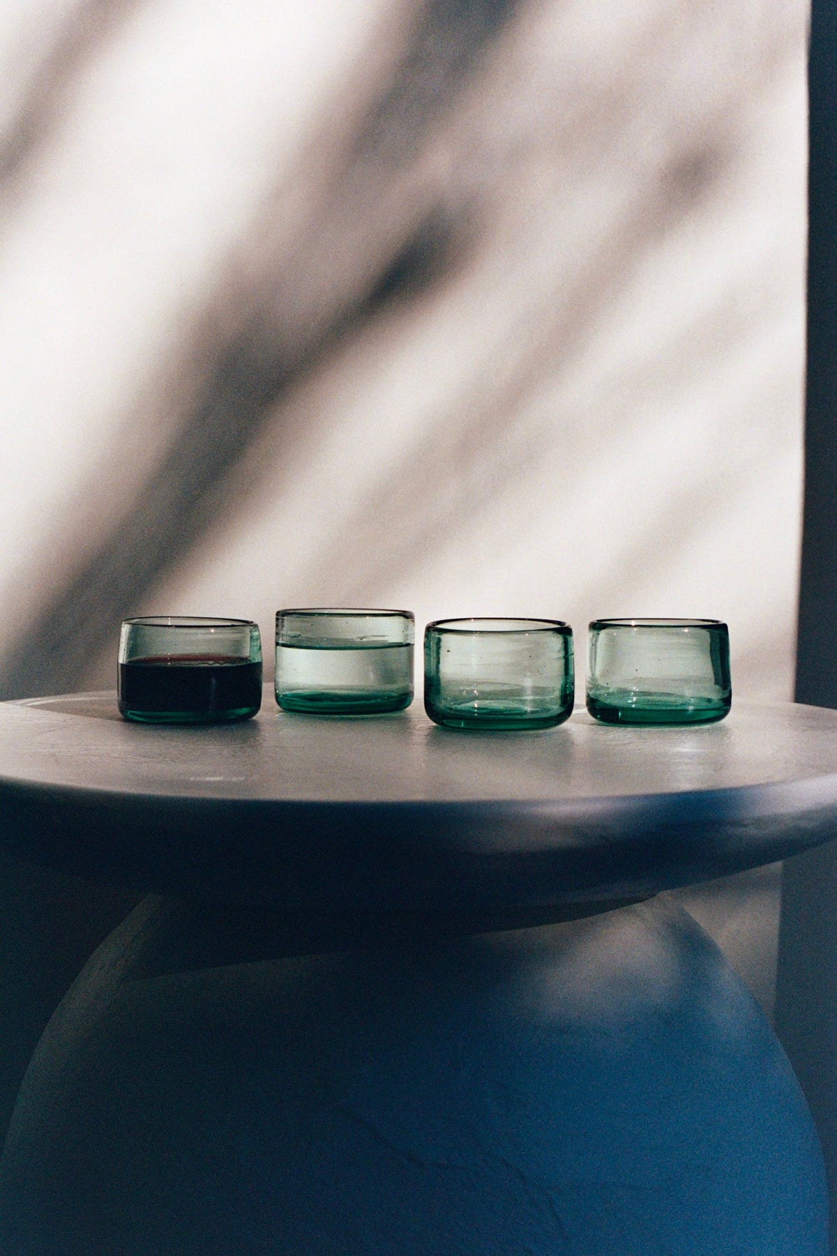 Short Tumbler - Handblown, Recycled Glass S/4