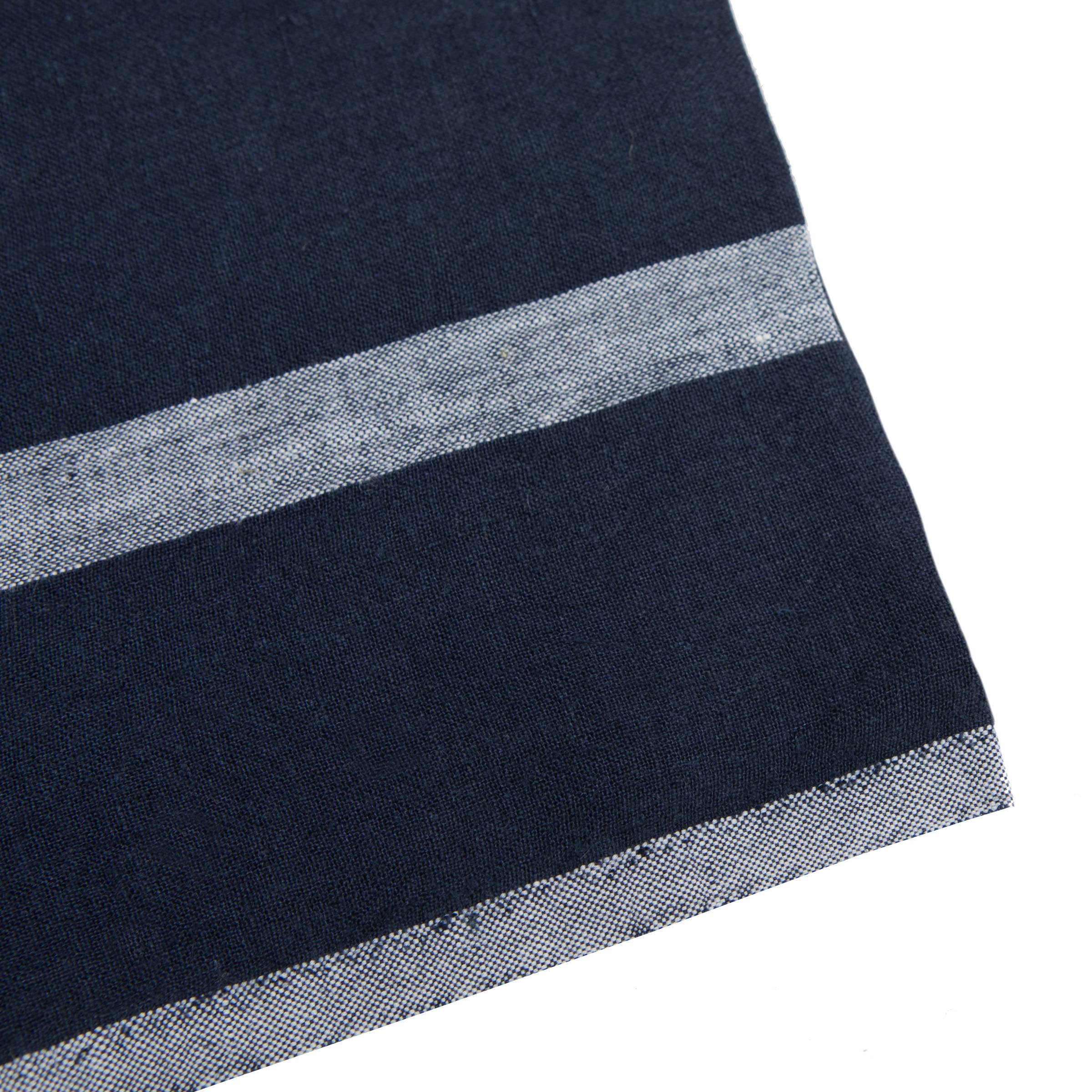 Laundered Linen Indigo/White Napkins 20x20 - Set of 4