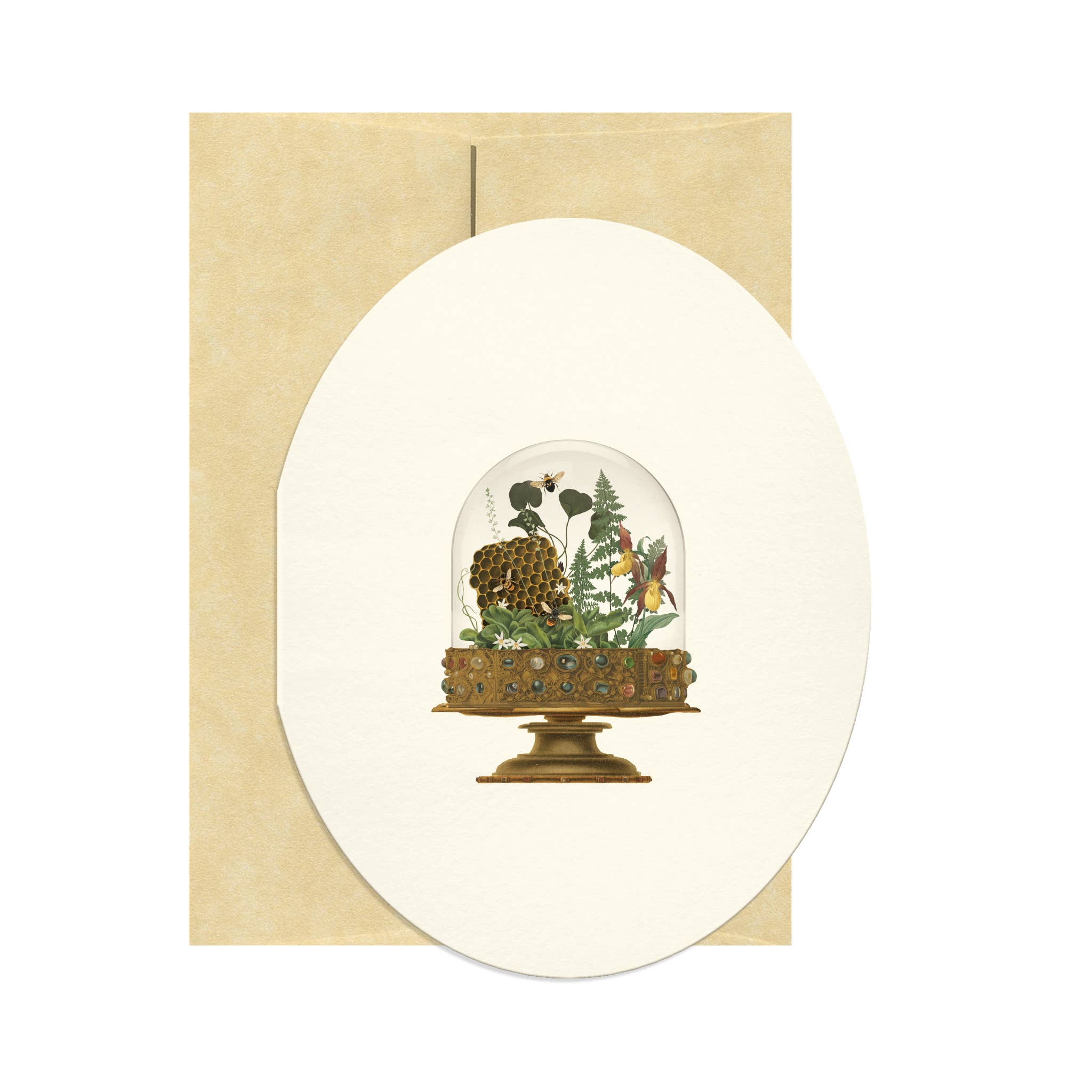 Beehive Oval Greeting Card