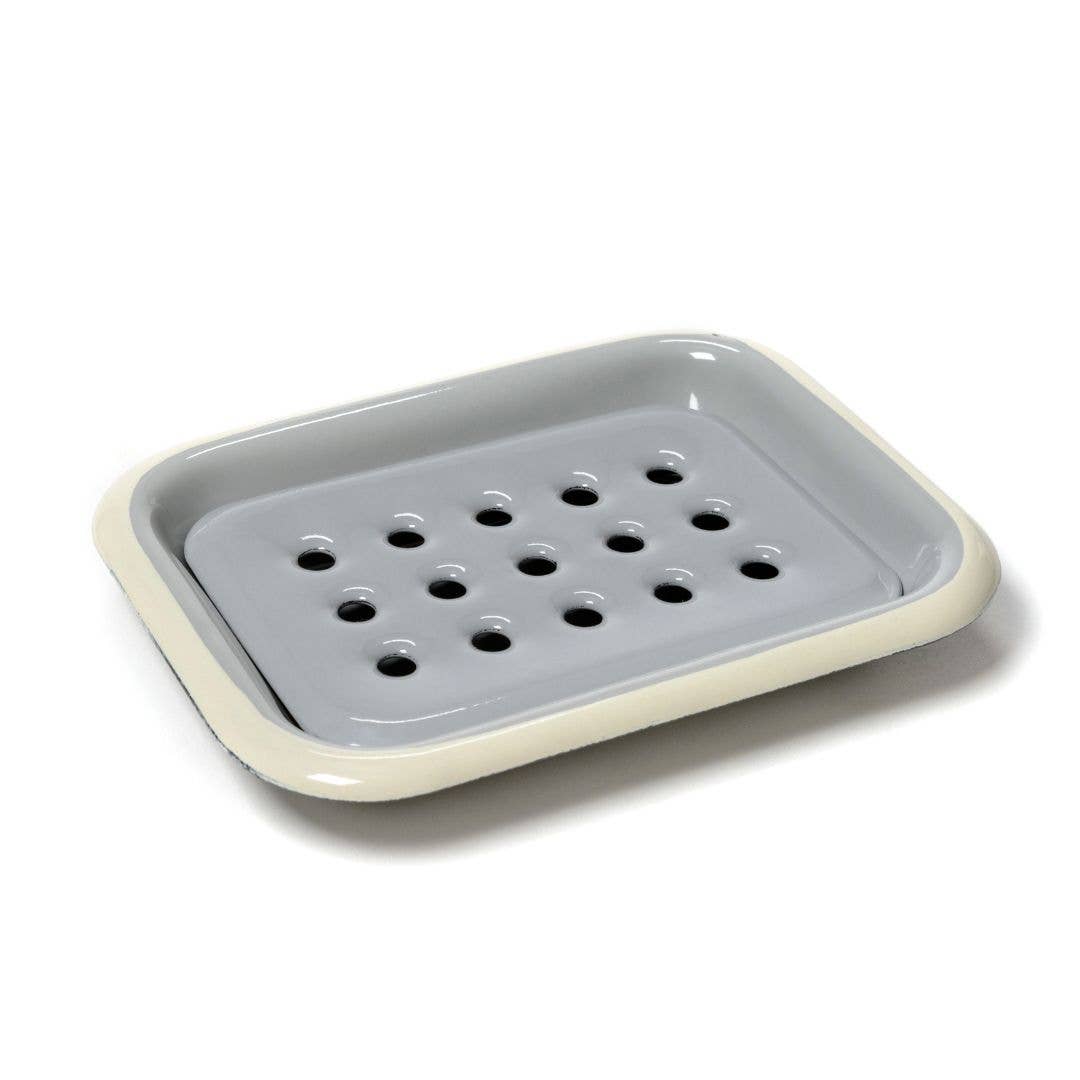 Enamel Soap Dish - Grey