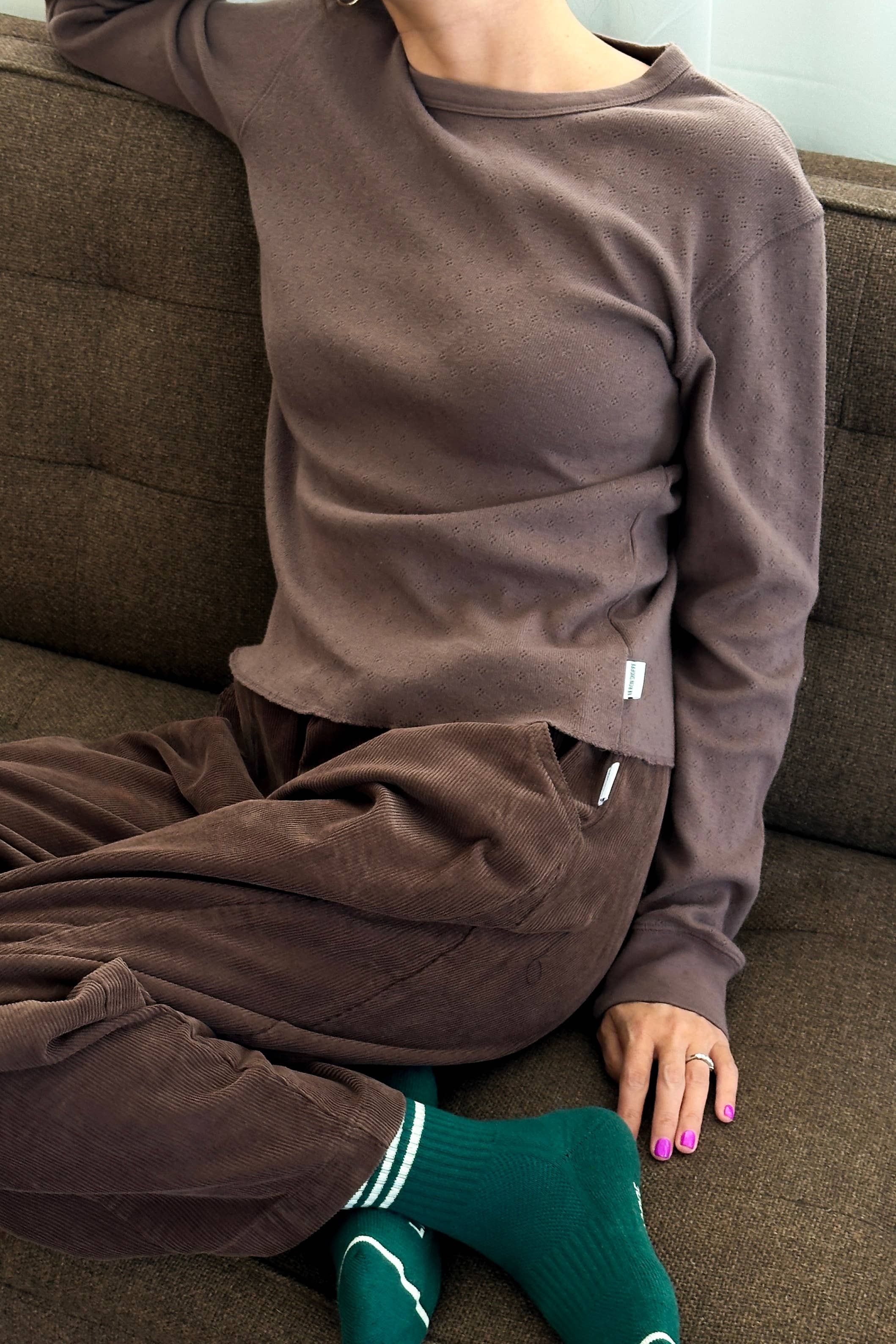 Pointelle Fundamental Tee (2S-2M-1L): Baby Pink