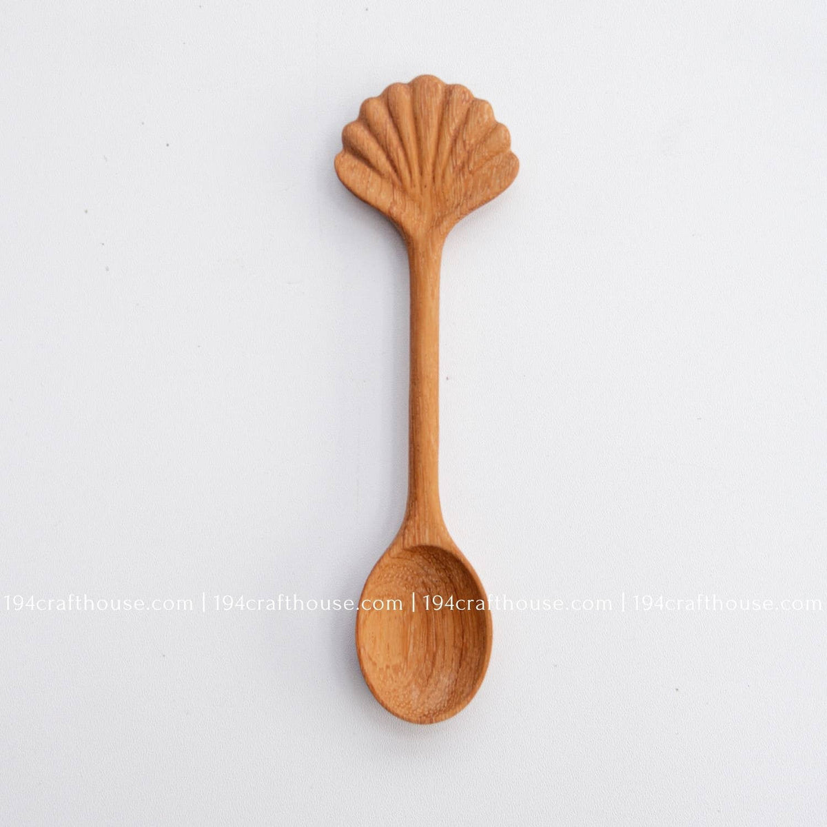 Hand Carved Seashell Shaped Wood Spoon - Home Decor & Gifts