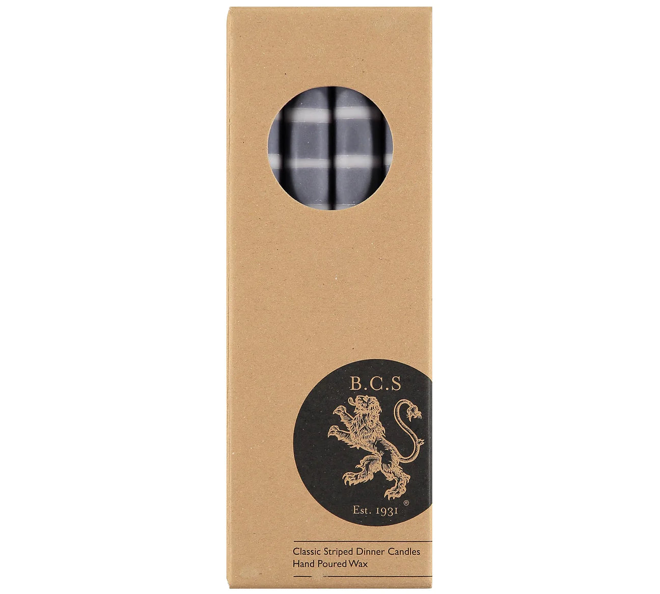 10'' H Striped, Eco Dinner Candles, Gift Box of 4