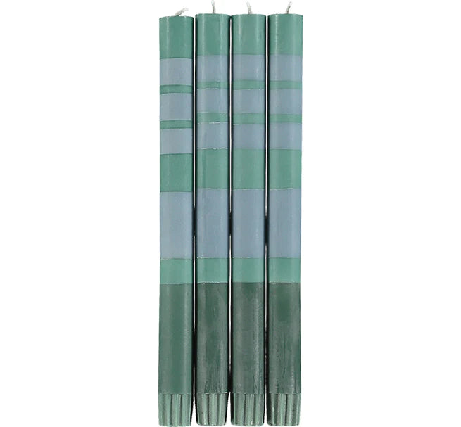 10'' H Striped, Eco Dinner Candles, Gift Box of 4