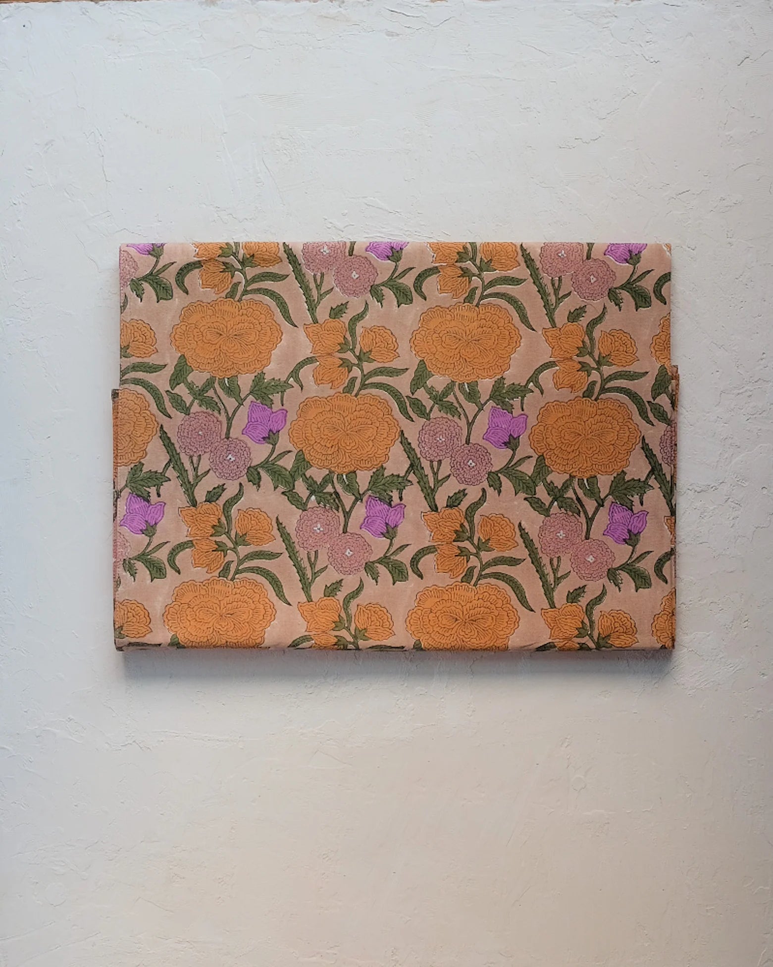 NARGIS - HAND BLOCK-PRINTED COTTON TABLE CLOTH (OLD ROSE)
