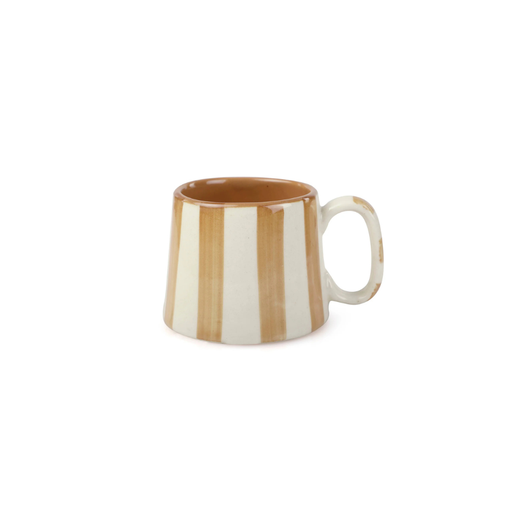 Ceramic Brown Stripe  Coffee cup- 220ml