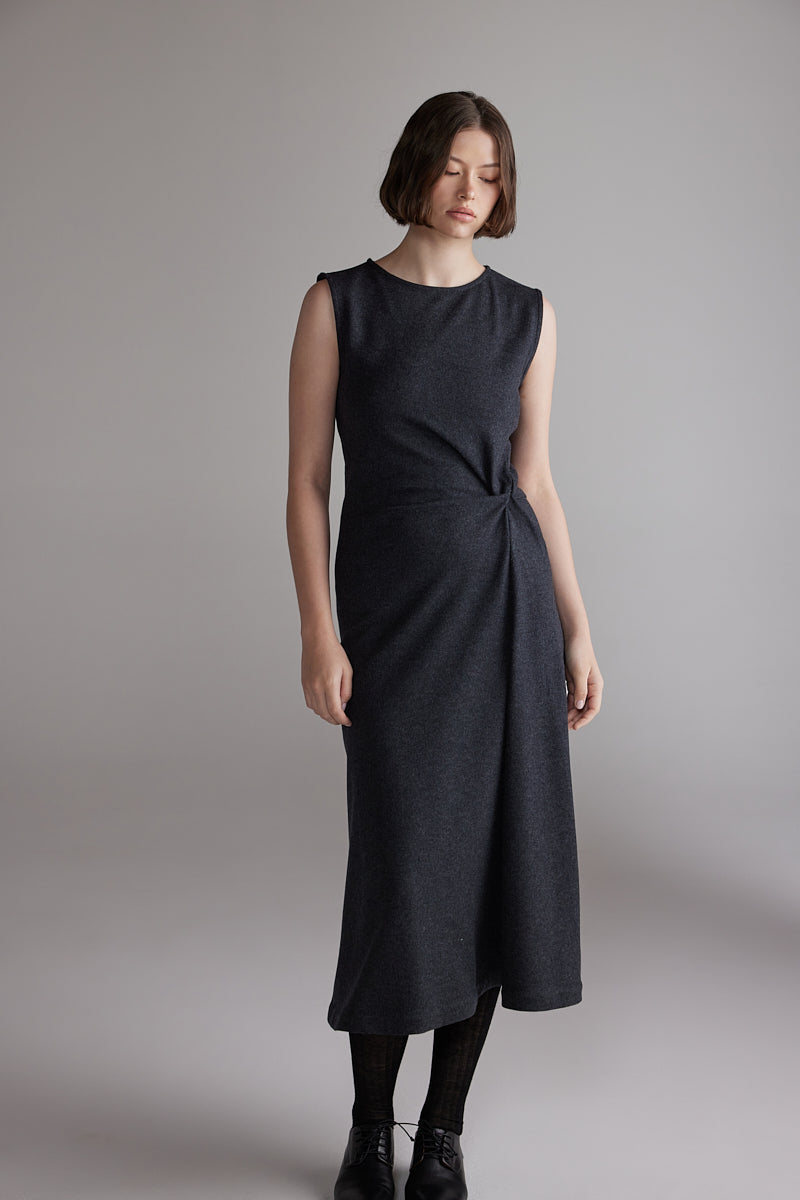 Twist Waist Wool Dress