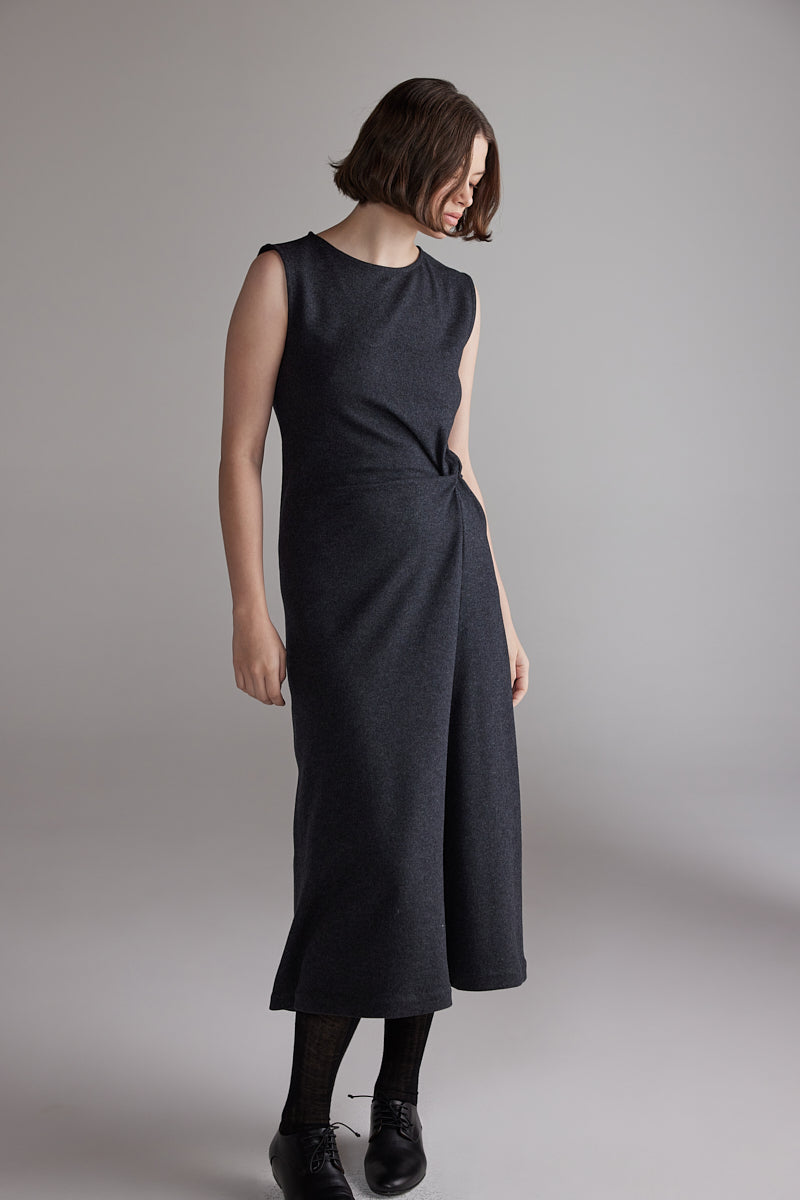 Twist Waist Wool Dress