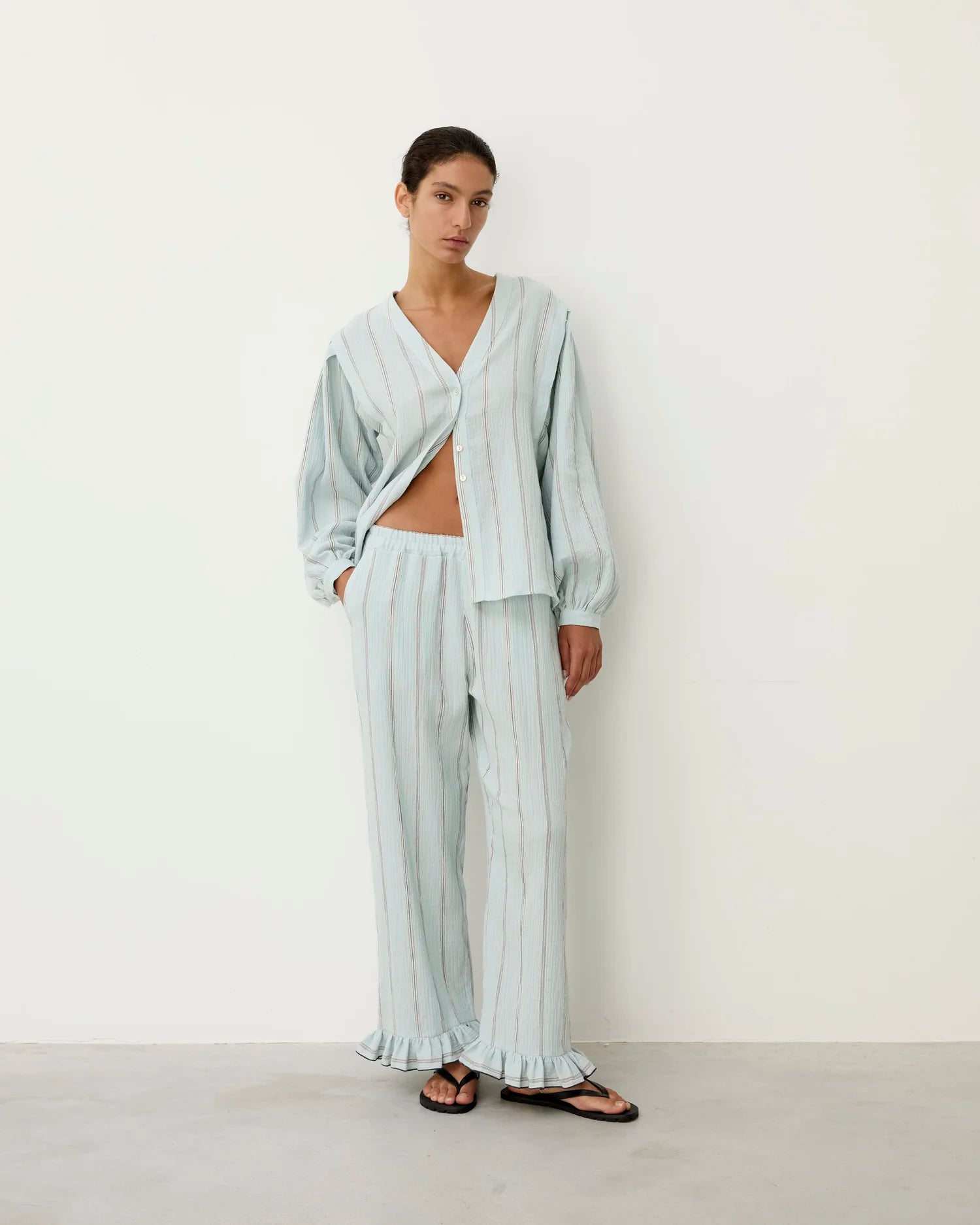 Rodas Light Blue Stripes Shirt