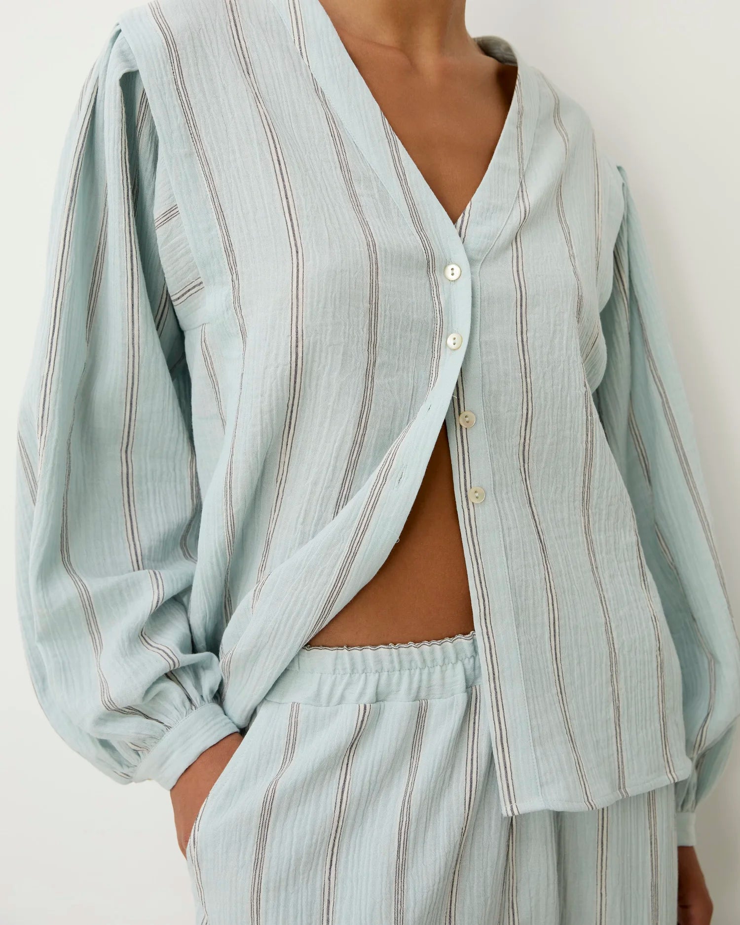 Rodas Light Blue Stripes Shirt