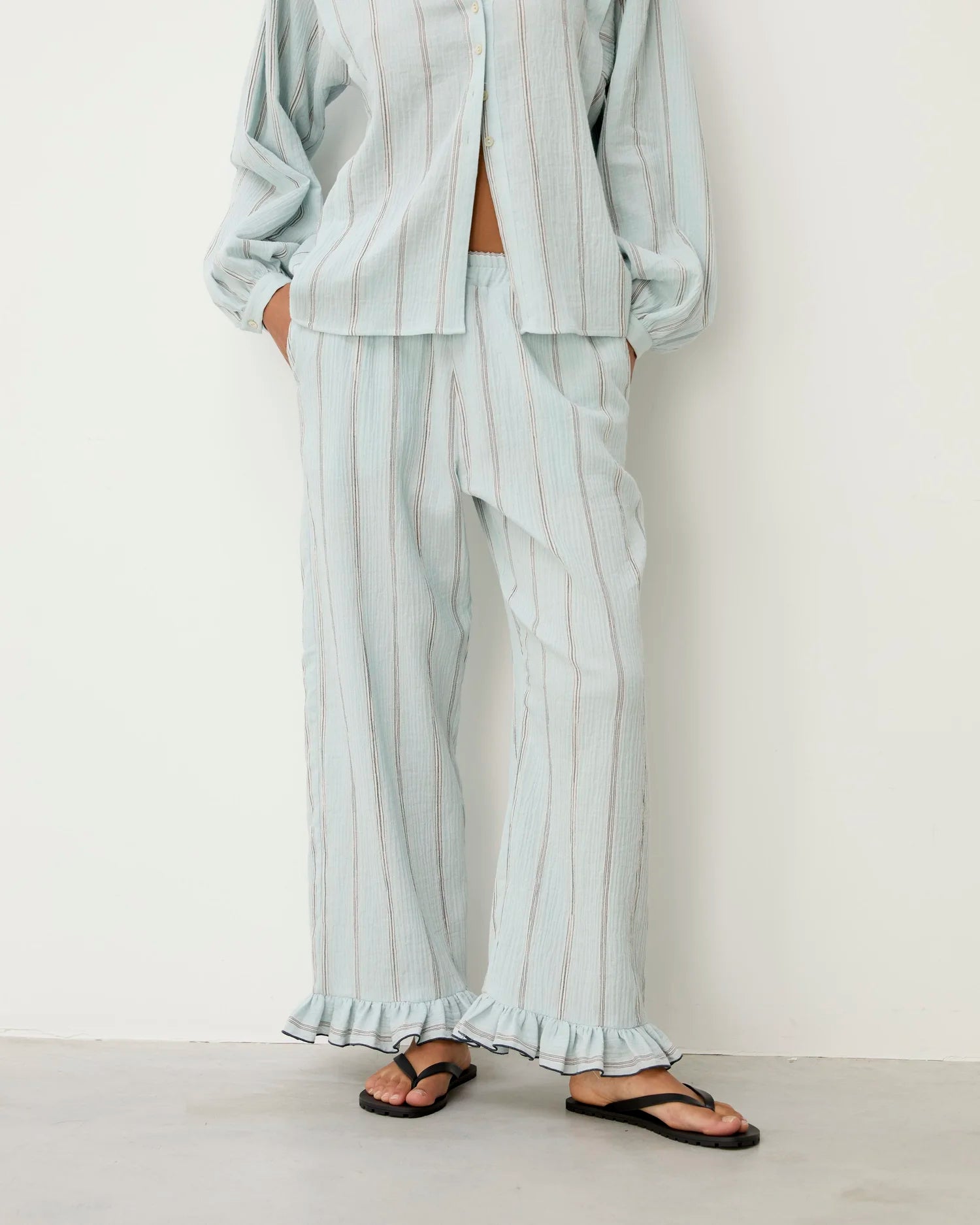 Norte Light Blue Stripes Trousers