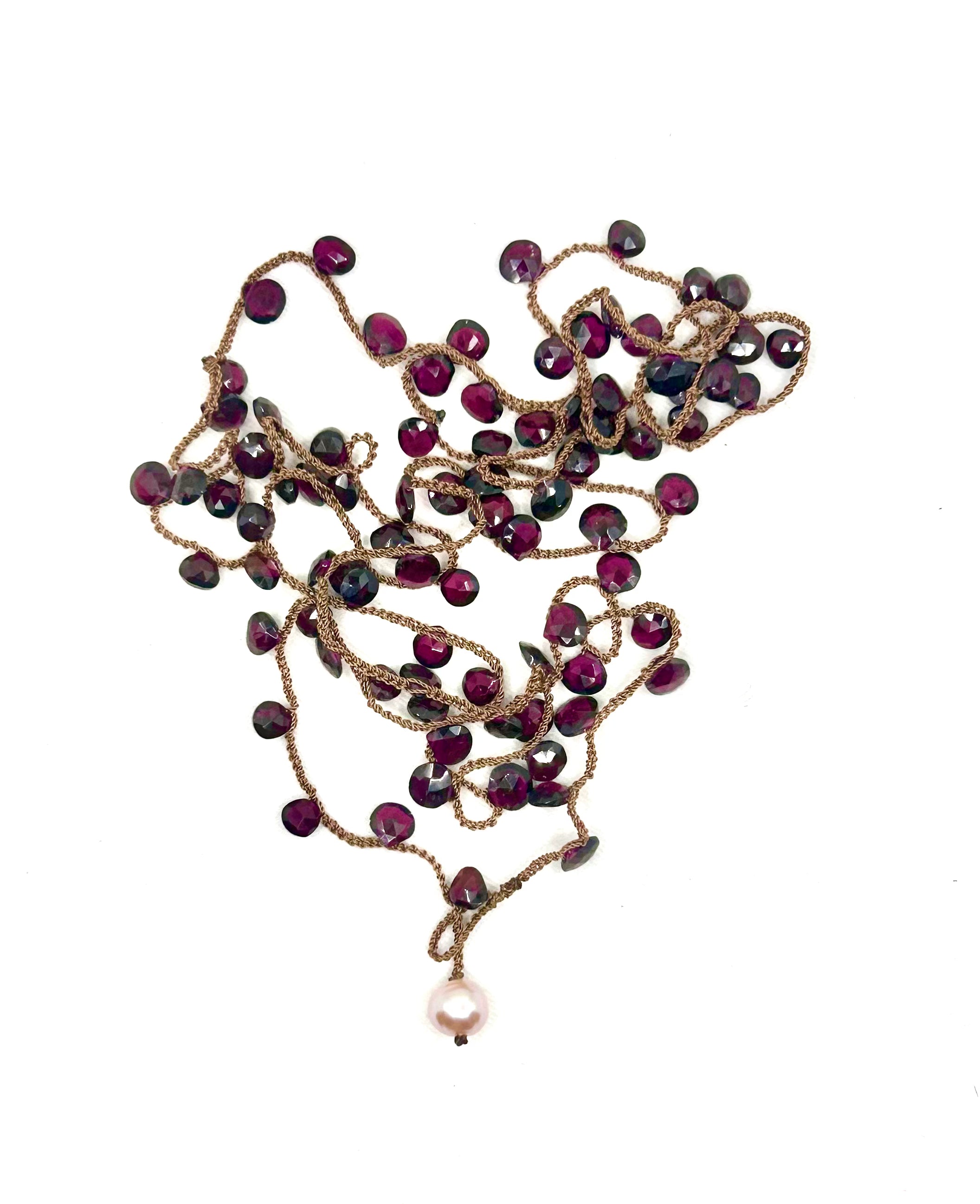 Hand Crochet Heart Shaped Blood Red Garnets