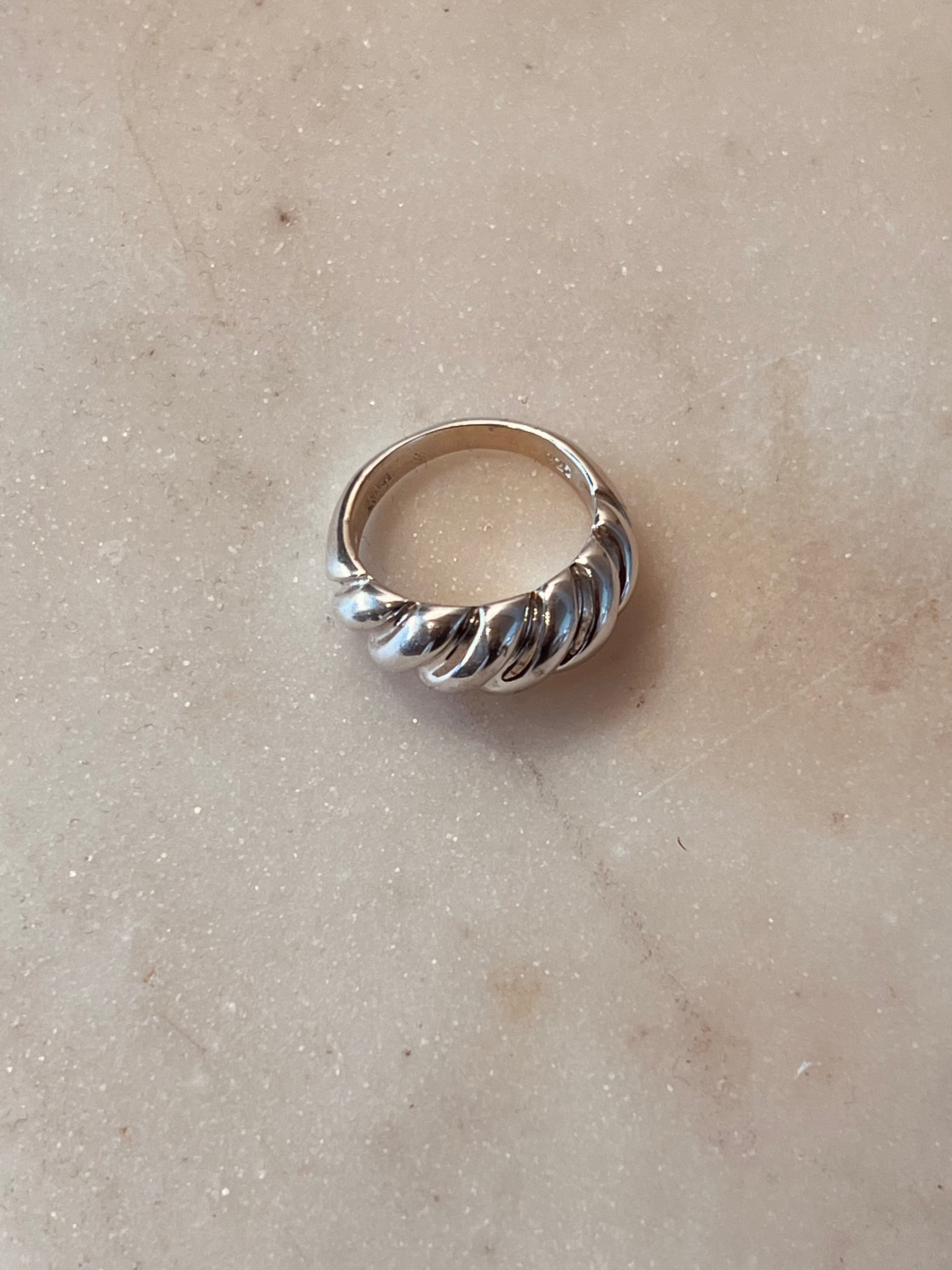 Dome Croissant Ring | Sterling Silver