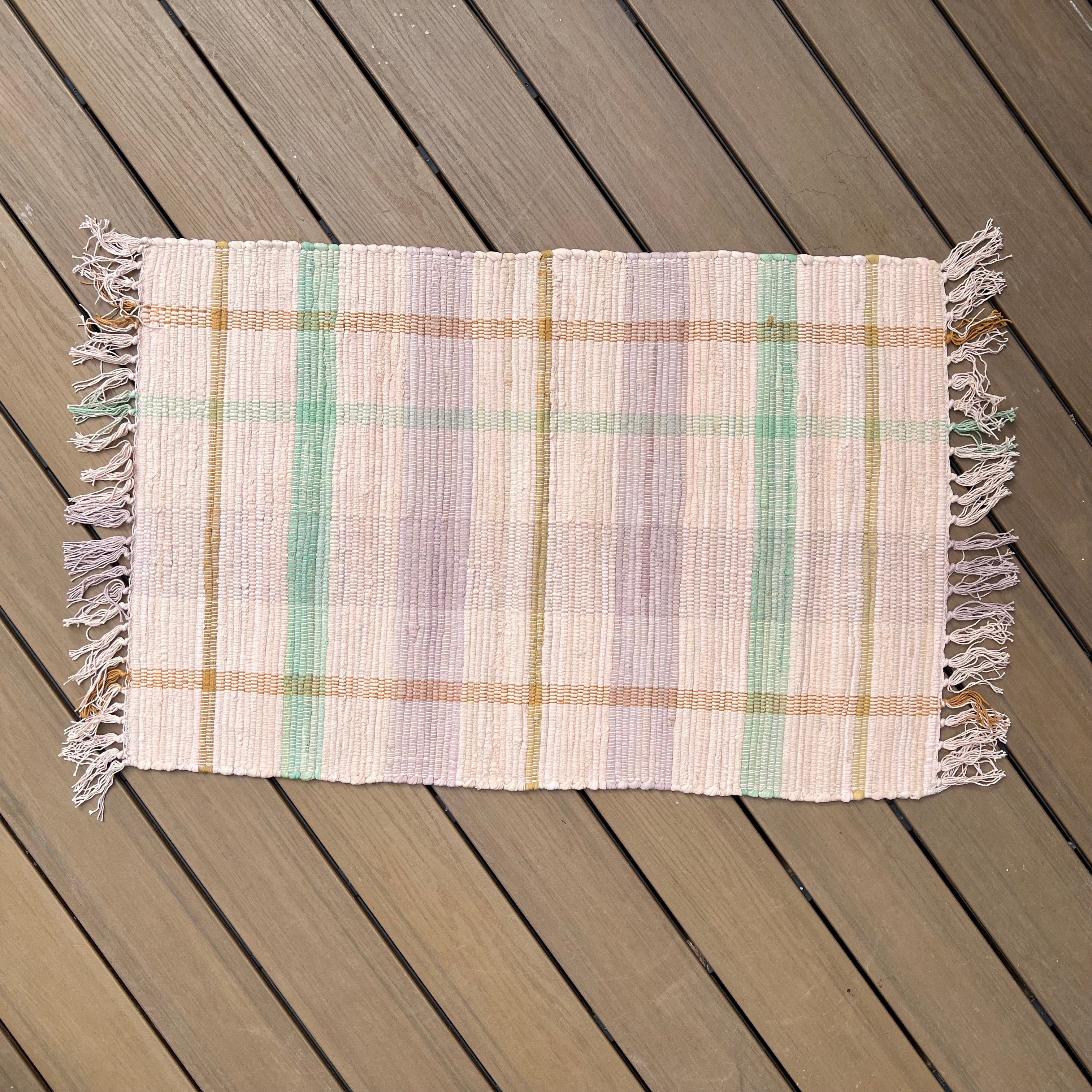 Calypso Plaid Rug, Rose Water