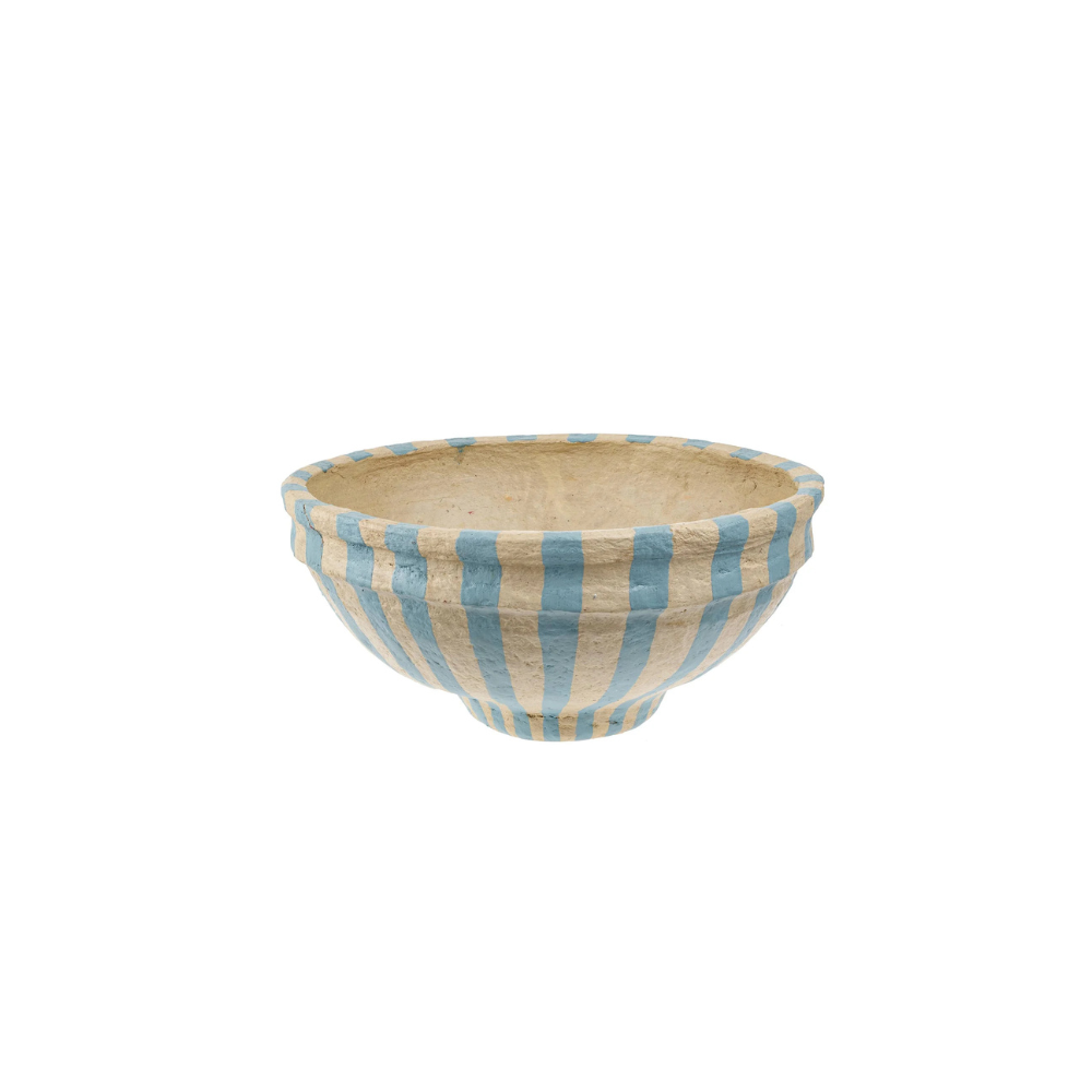 Painted Paper Mache Bowl L
