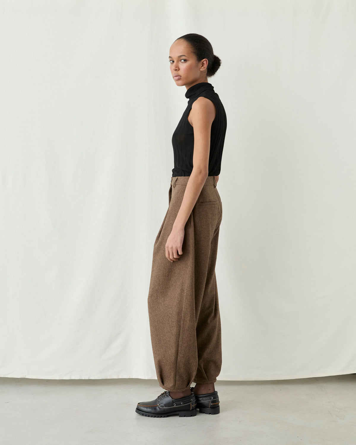 Tango Herringbone Brown Trousers