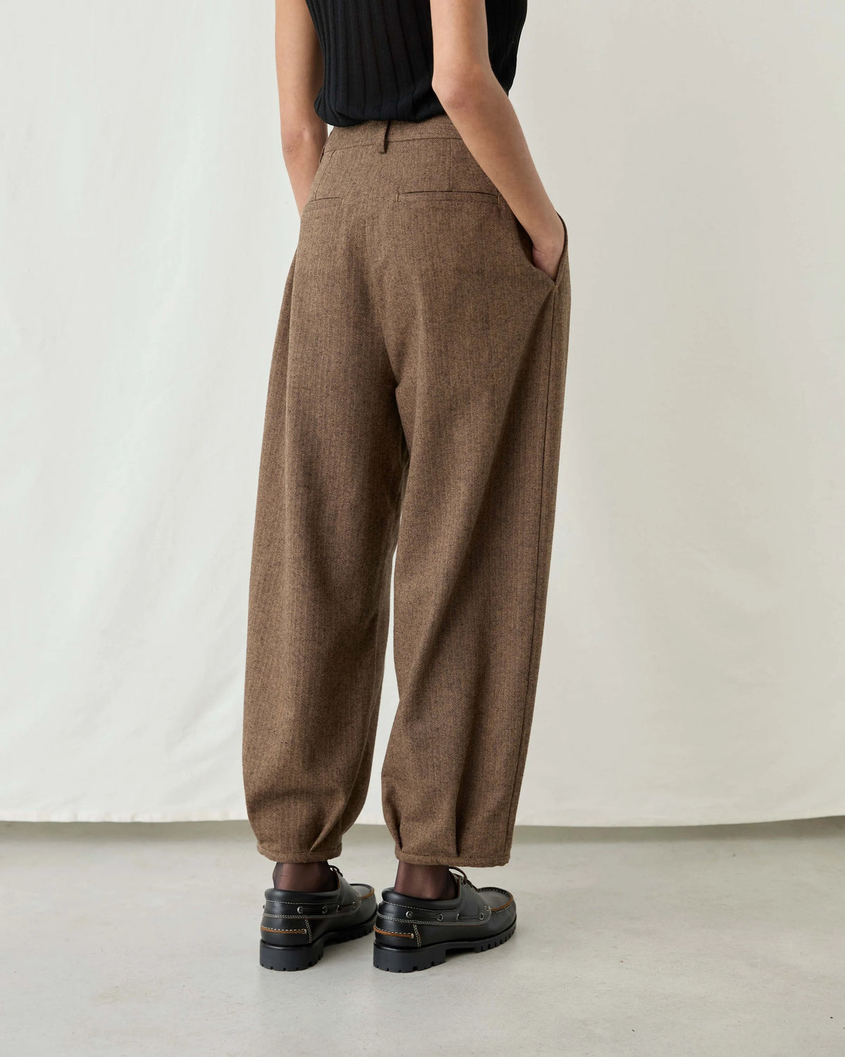 Tango Herringbone Brown Trousers