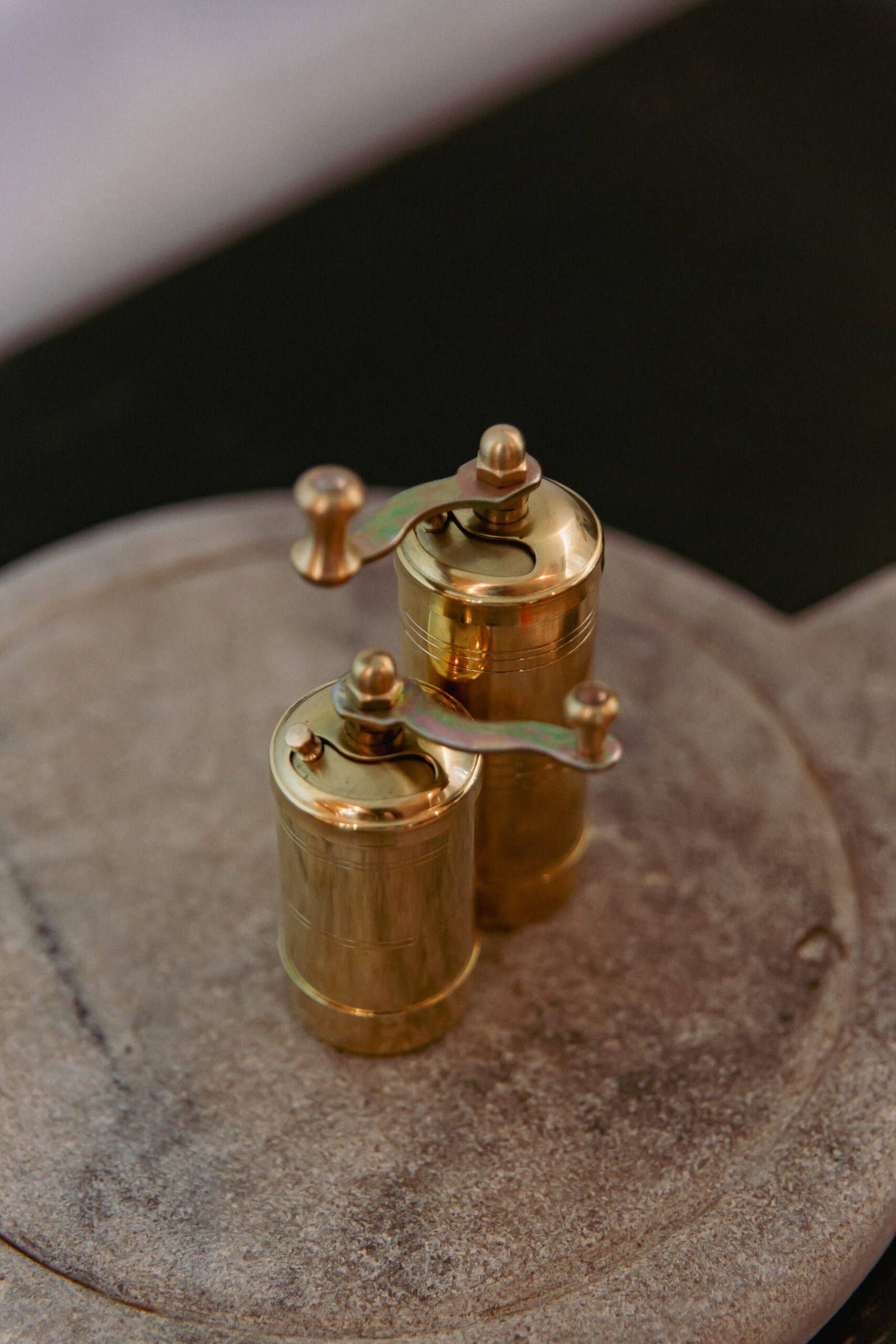 Solid Brass Pepper Grinder Set of 2
