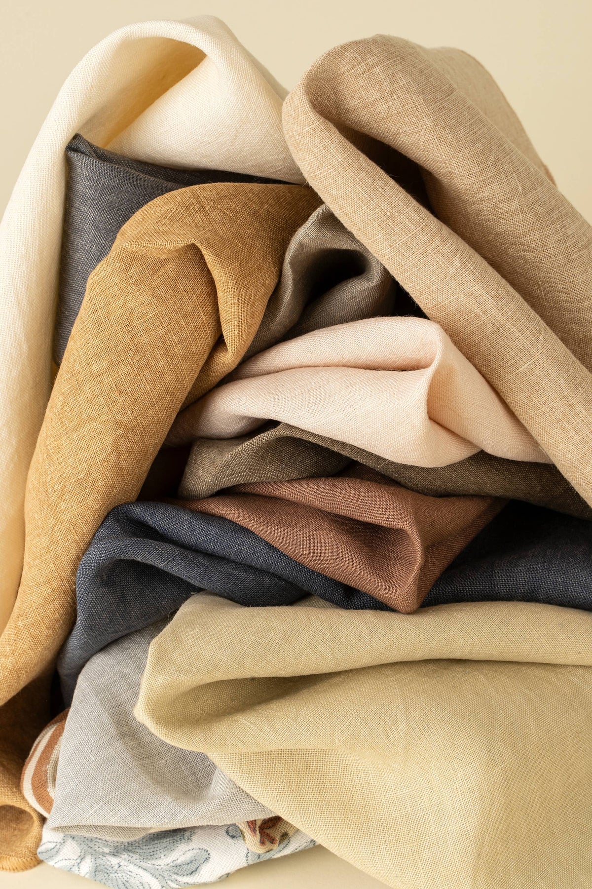 Stonewashed Linen Napkins S/4, Cream