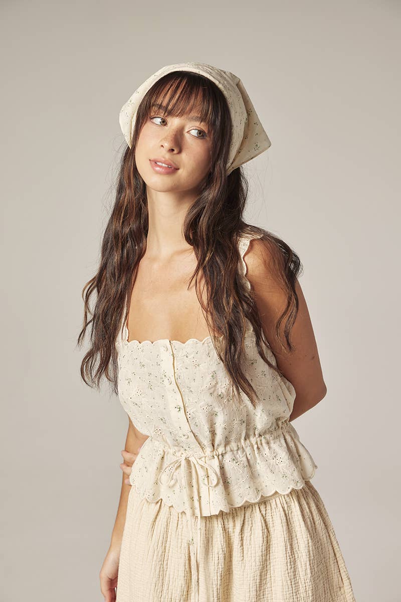 Scallop Lace Tie Top