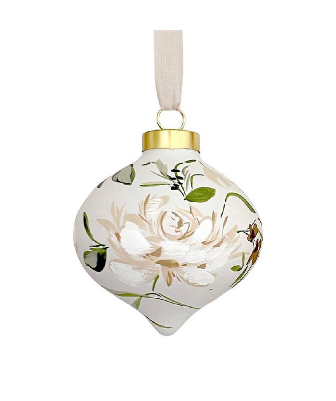 Hand-Painted Christmas Ornament | Peony