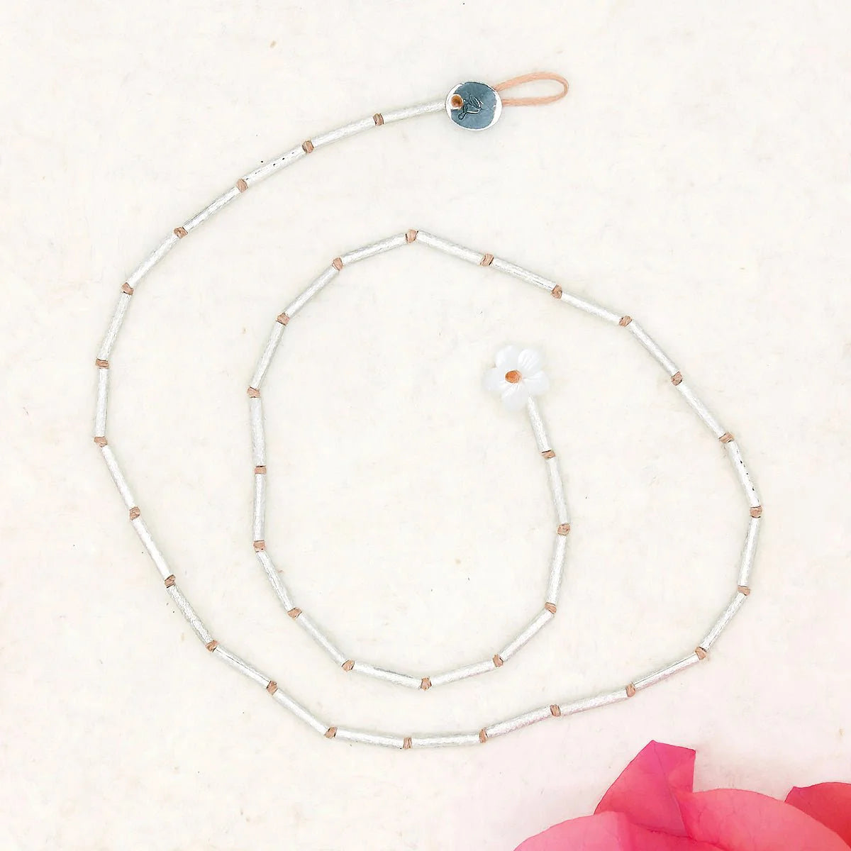 Brushed Silver Strand Necklace