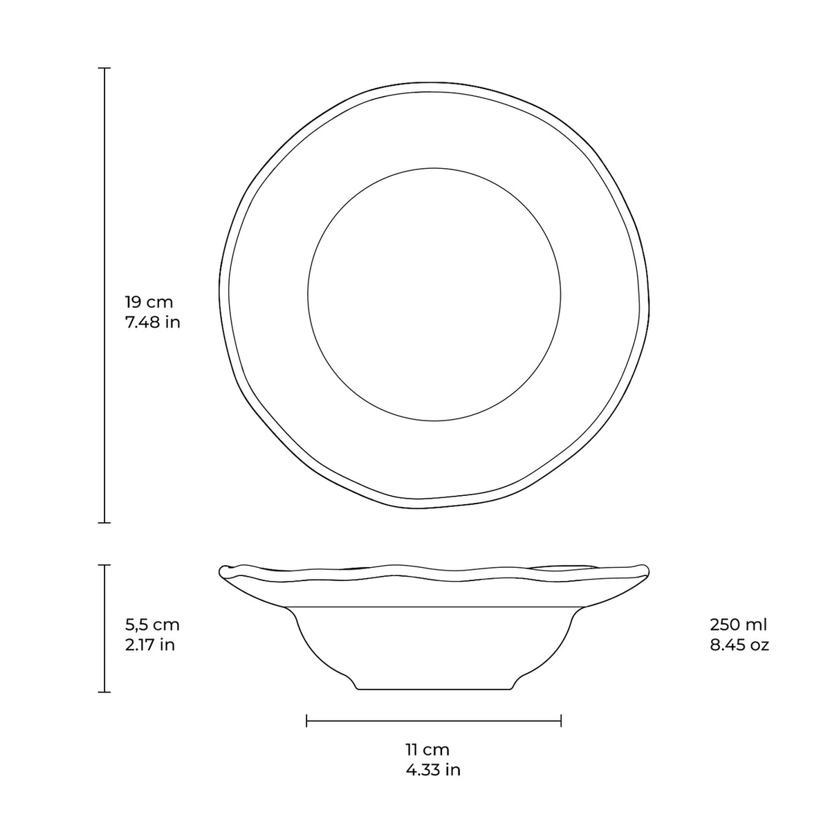Deep Rim Dessert Plate 7.5”, Latte