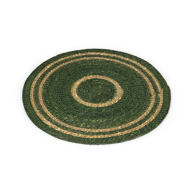 BRITISH COLOUR STANDARD Seagrass Placemat 12.25"  in Olive Green / Natural Set of 4