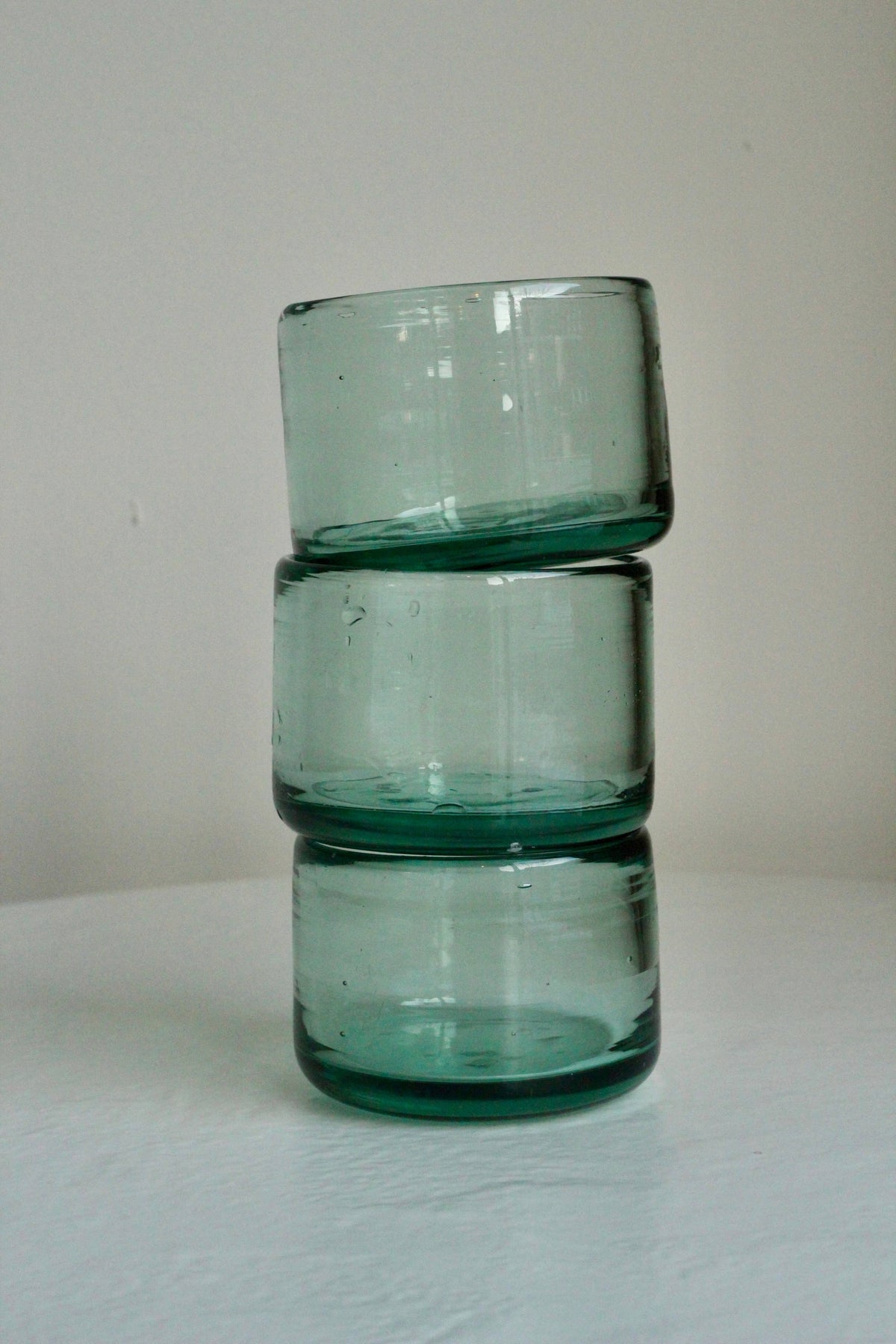 Short Tumbler - Handblown, Recycled Glass S/4