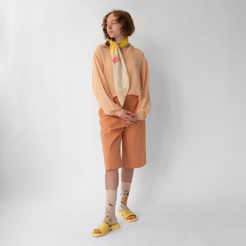 Pink Button Thought Sock