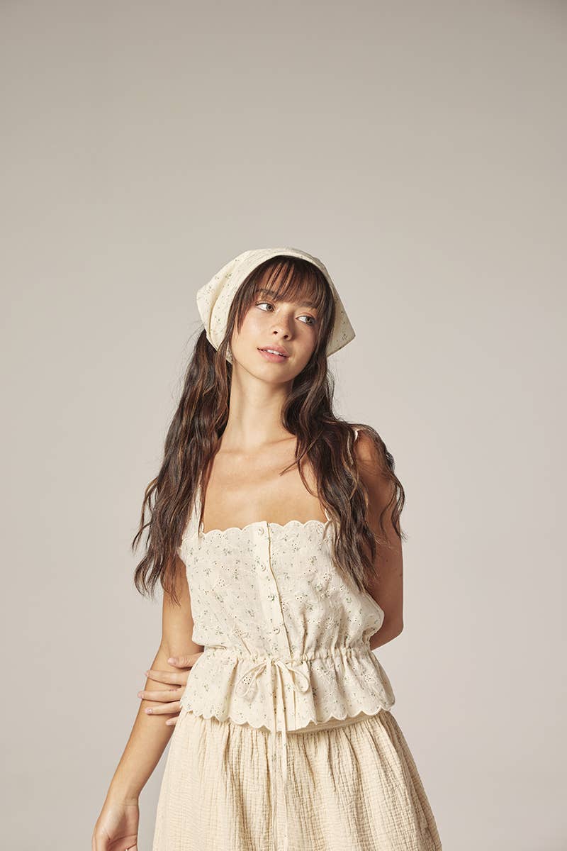 Scallop Lace Tie Top
