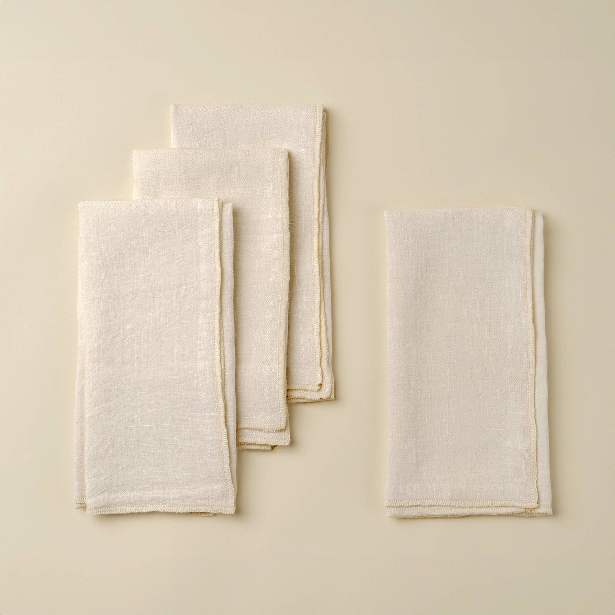 Stonewashed Linen Napkins S/4, Ivory