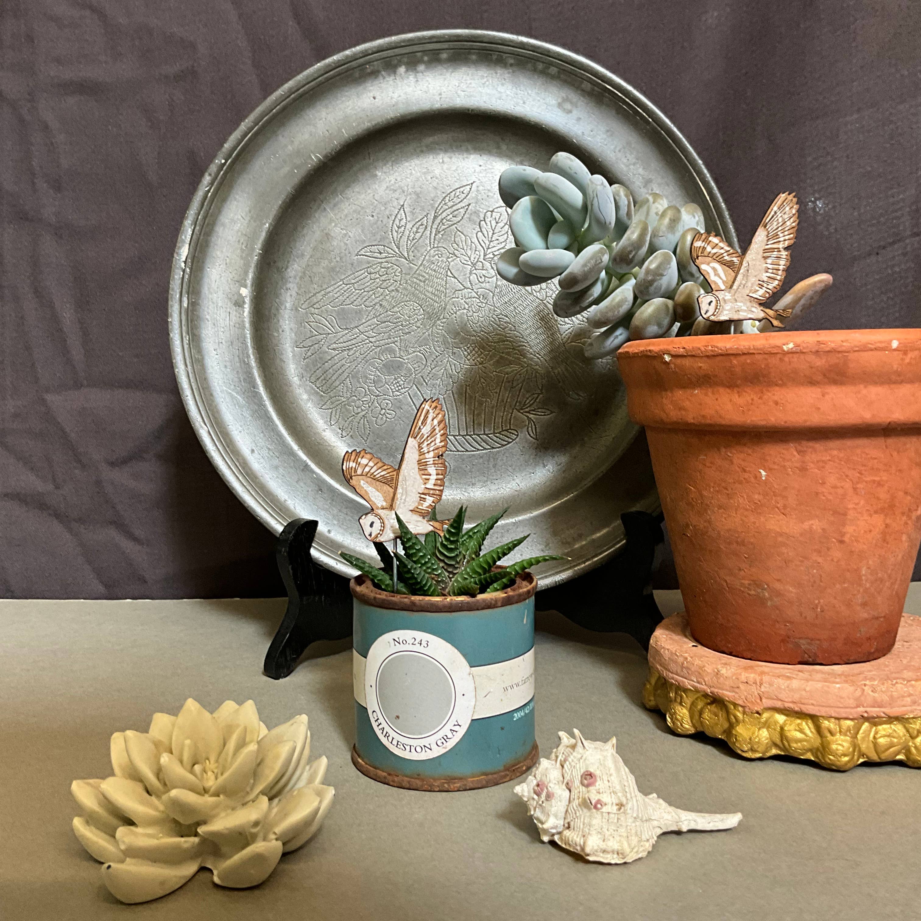 Barn Owl Plant Pot Companions