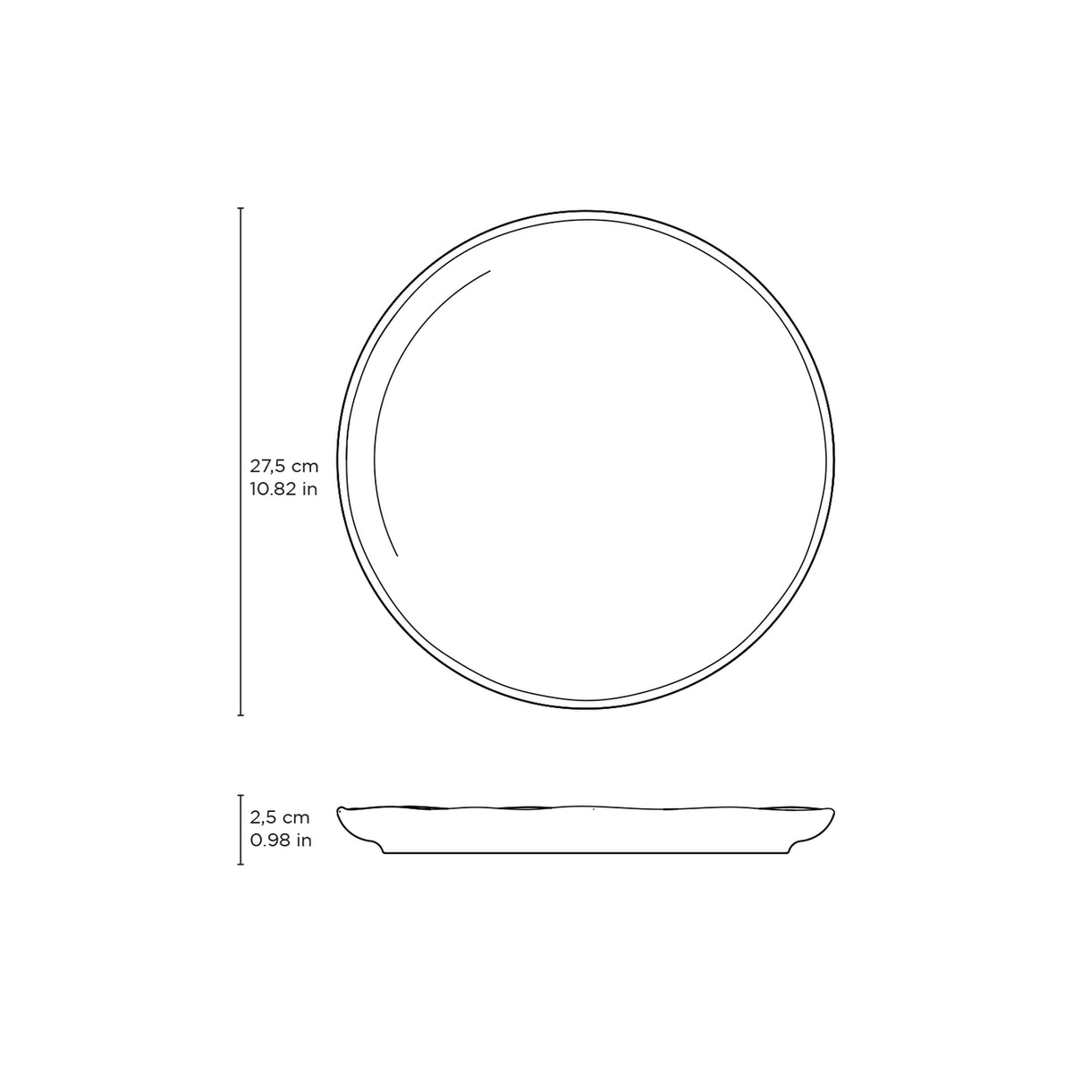 Dinner Plate 10.8" Ceramic, Latte