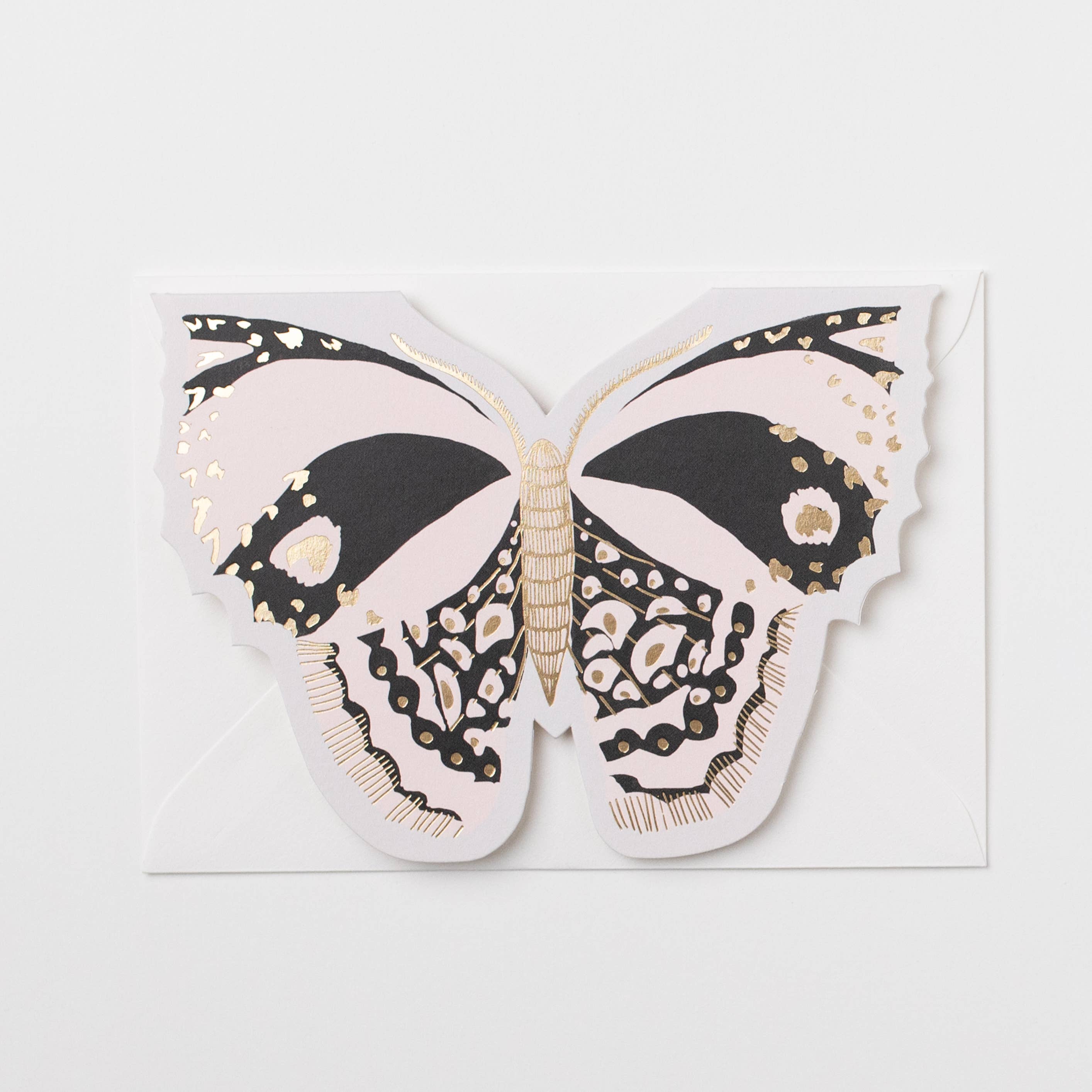 BUTTERFLY SHAPED FOILED GREETING CARD