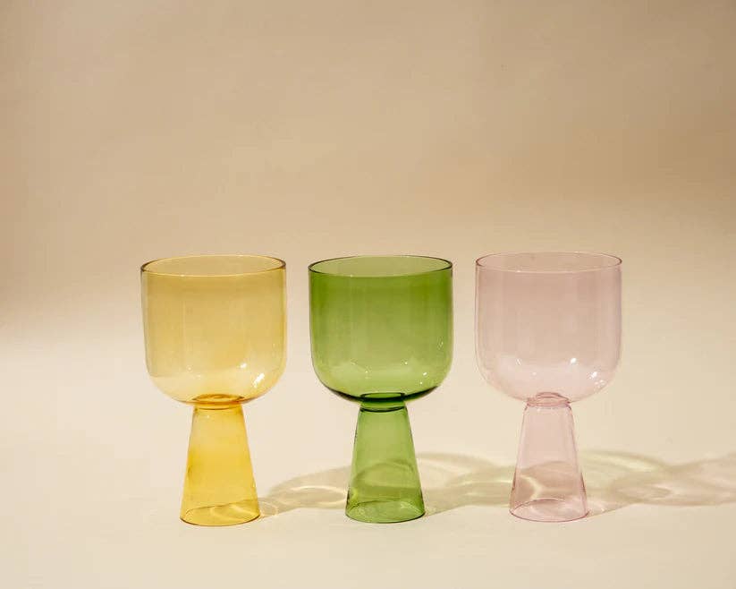 Aria Pink Glass Dessert Bowls - 3 x 5.75 Inches, 9.45 oz