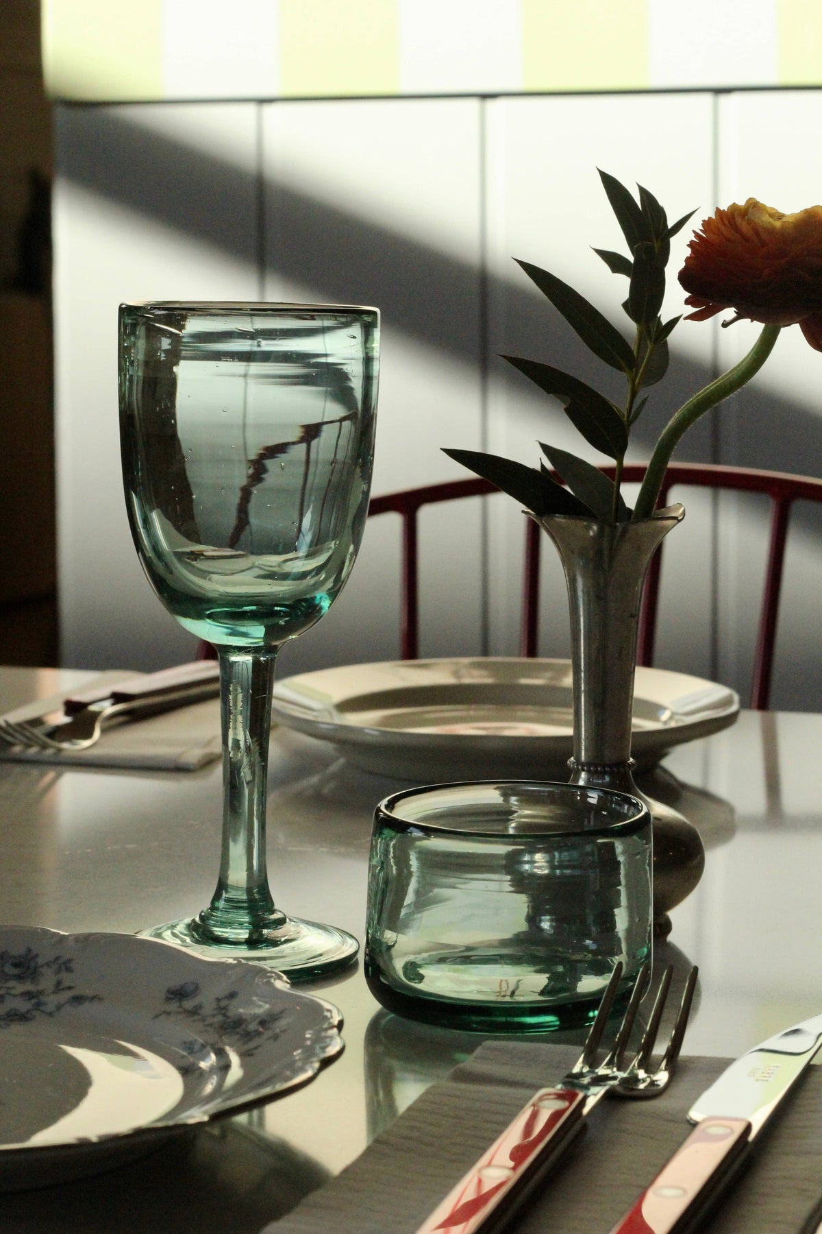Short Tumbler - Handblown, Recycled Glass S/4